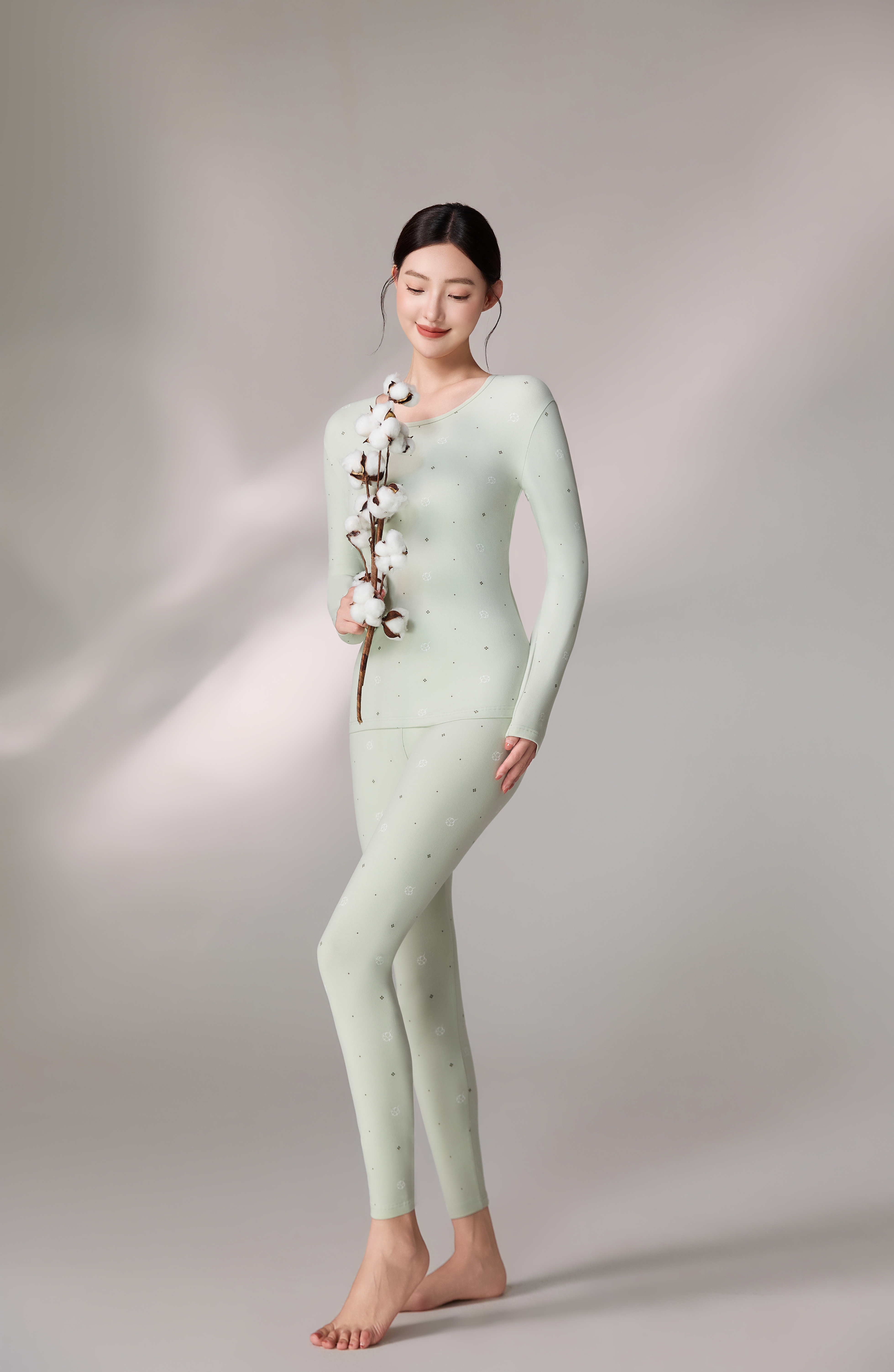 索丽娅女士秋冬保暖内衣套装内衣内搭秋裤保暖衣女秋季薄款舒适温暖纯棉莱卡磨毛详情图6