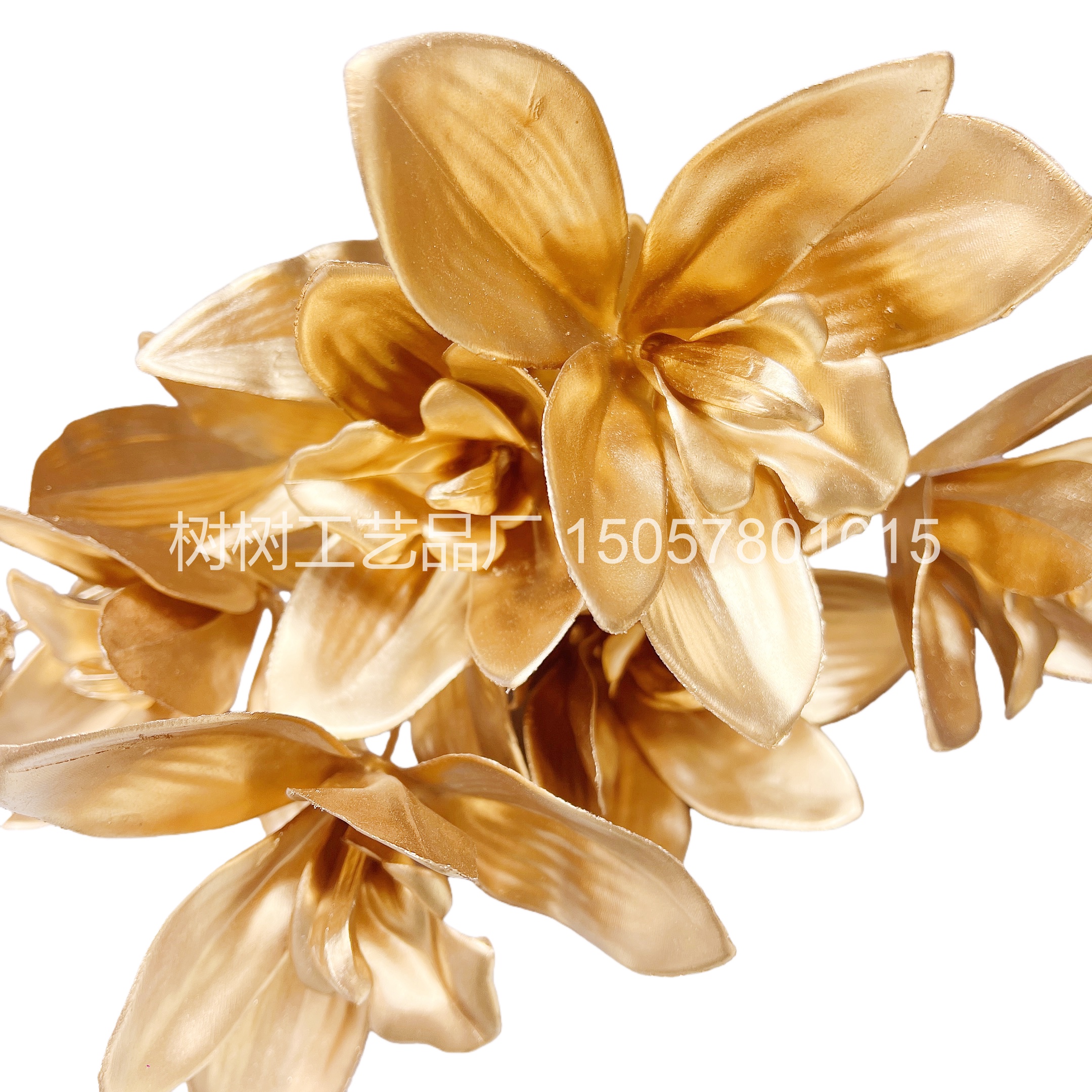 New 7-head golden magnolia high-quality artificial flowers, handcrafted Christmas accessories, indoor decoration, Christmas flowers, artificial flowers, artificial flowers detail image 6