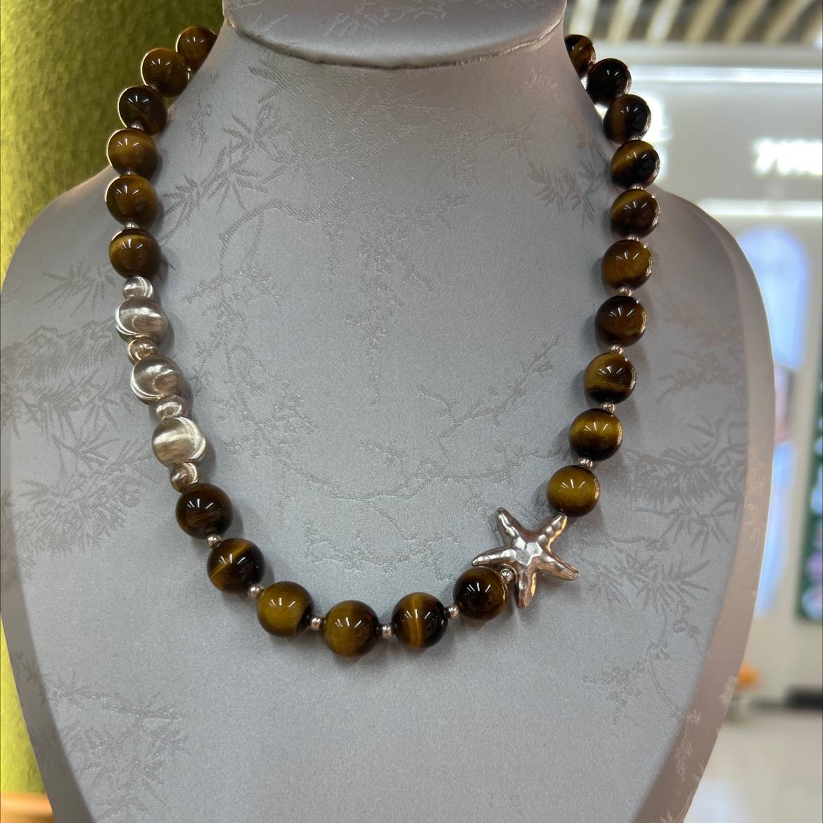 虎眼石项链女款简约百搭纯银时尚首饰品