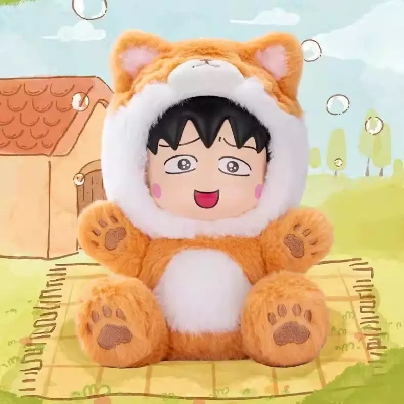 Authentic Chibi Maruko-chan dress-up party plush blind box, panda and tiger animal trendy doll figurines, birthday gifts details Picture