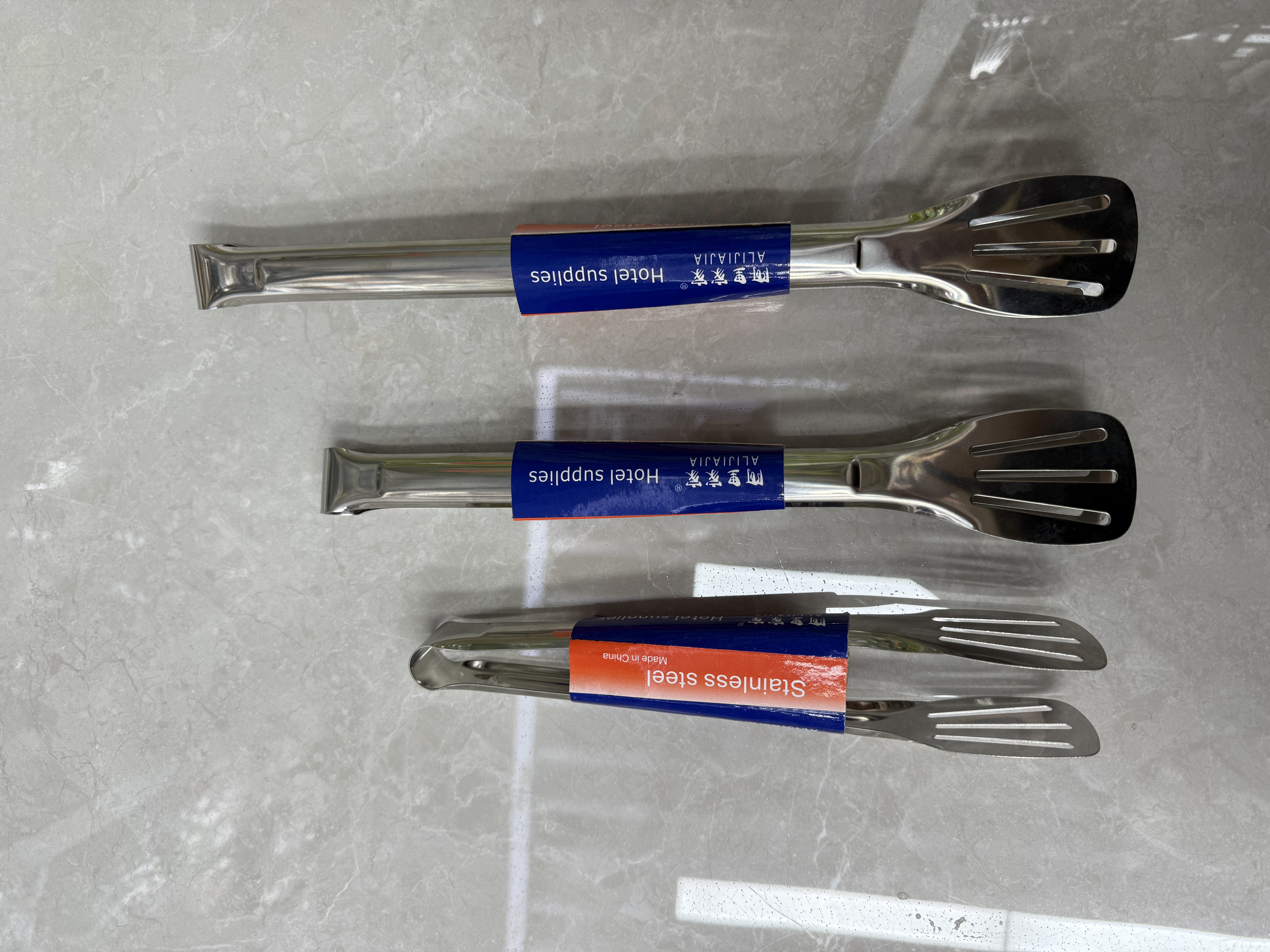 14寸三线夹不锈钢食物夹厨房烧烤食品夹牛排烤肉煎鱼面包夹自助烧烤夹