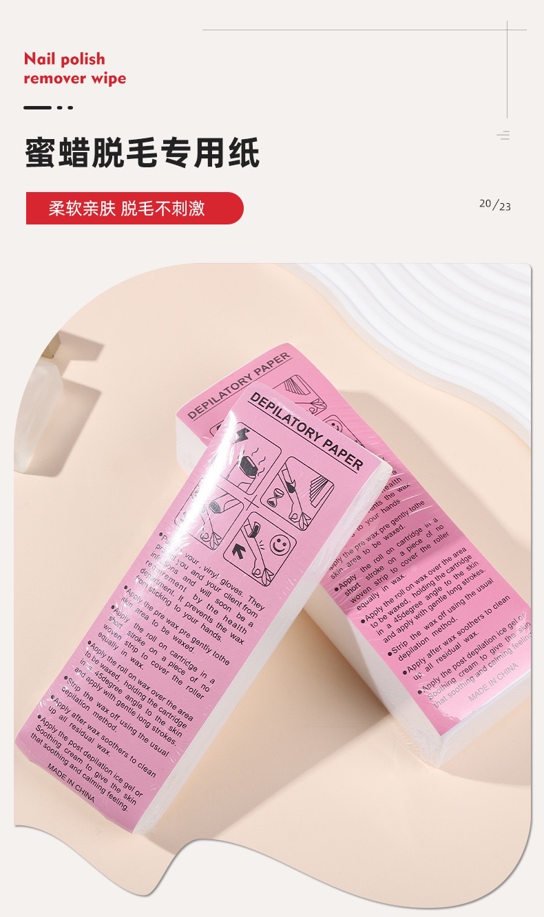 Factory wholesale and customized wax hair removal special paper, soft and skin-friendly disposable hair removal paper, beauty and nail care tools detail image 3
