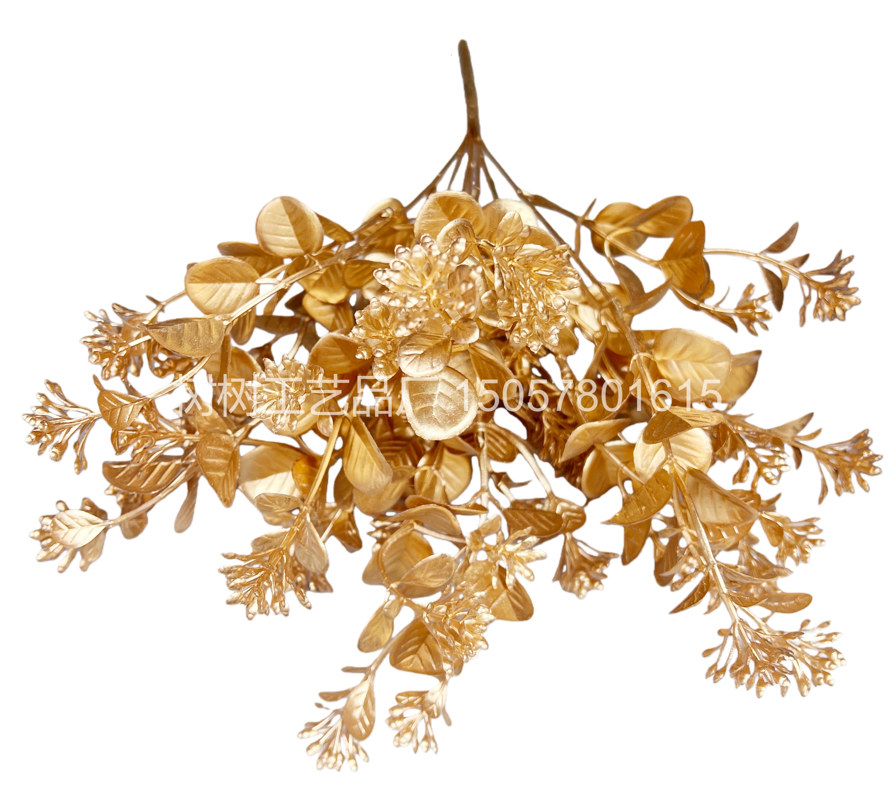 Golden bouquet 7-pronged dandelion artificial flowers, Christmas flowers, home decoration, Christmas flower accessories, New Year gift accessories, artificial flowers, artificial flowers, plastic artificial flowers Specification image