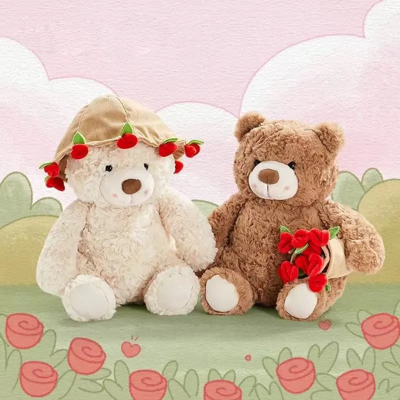 The new Valentine's Day hand-held rose bear doll offers a dual interpretation of romance and thoughtfulness. It's a creative and trendy plush toy for your girlfriend's birthday details Picture