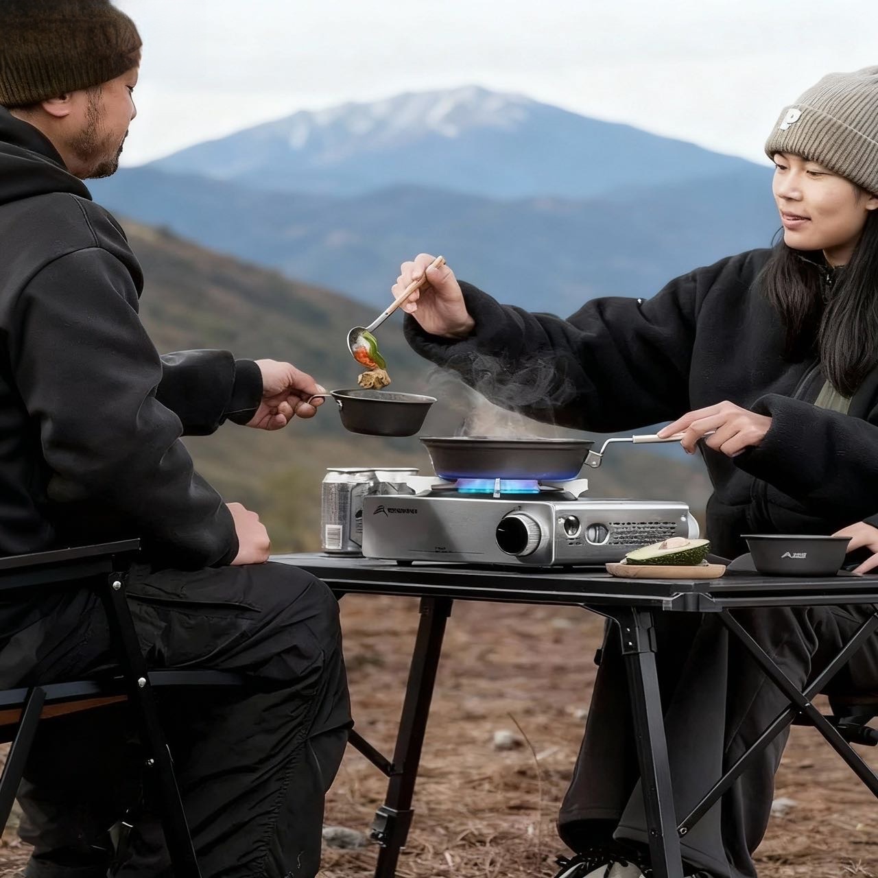 New stainless steel gas stove, outdoor portable stove, gas stove, tea stove, hot pot, magnetic gas stove, household details Picture