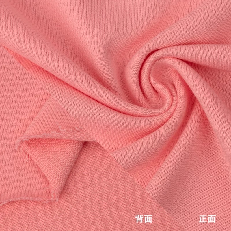 Spring and Autumn high-end pure cotton large loop sweatshirt fabric, combed pure cotton school uniform sports pants set, knitted ox tripe fabric Specification image