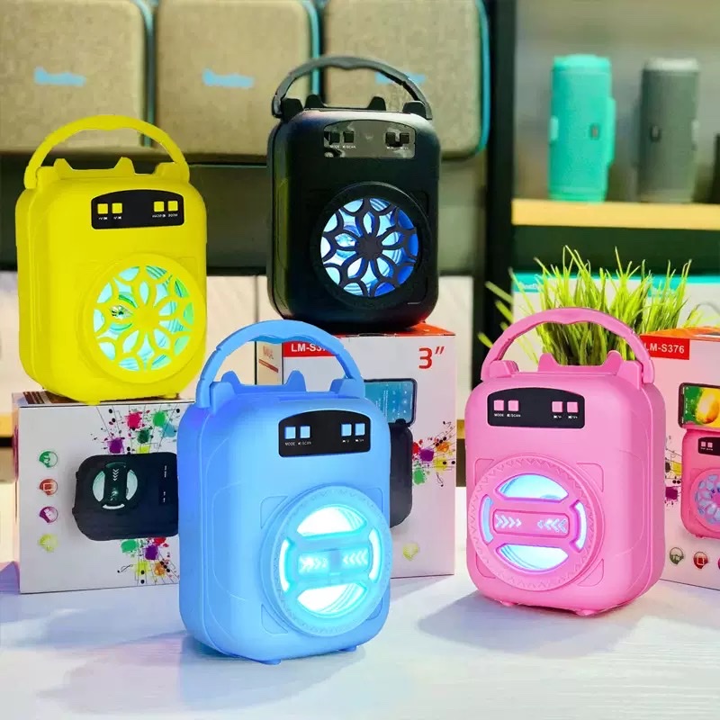 3寸手提蓝牙音箱低音炮户外大音量便携插卡家用彩灯桌面迷你音响详情图2