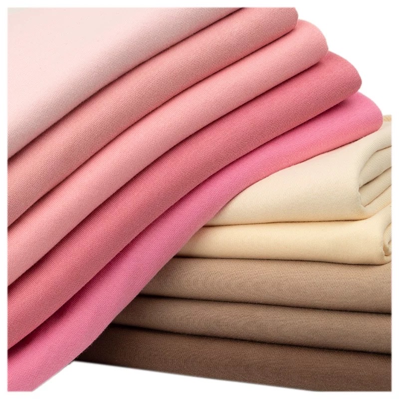 Spring and Autumn high-end pure cotton large loop sweatshirt fabric, combed pure cotton school uniform sports pants set, knitted ox tripe fabric Item Picture