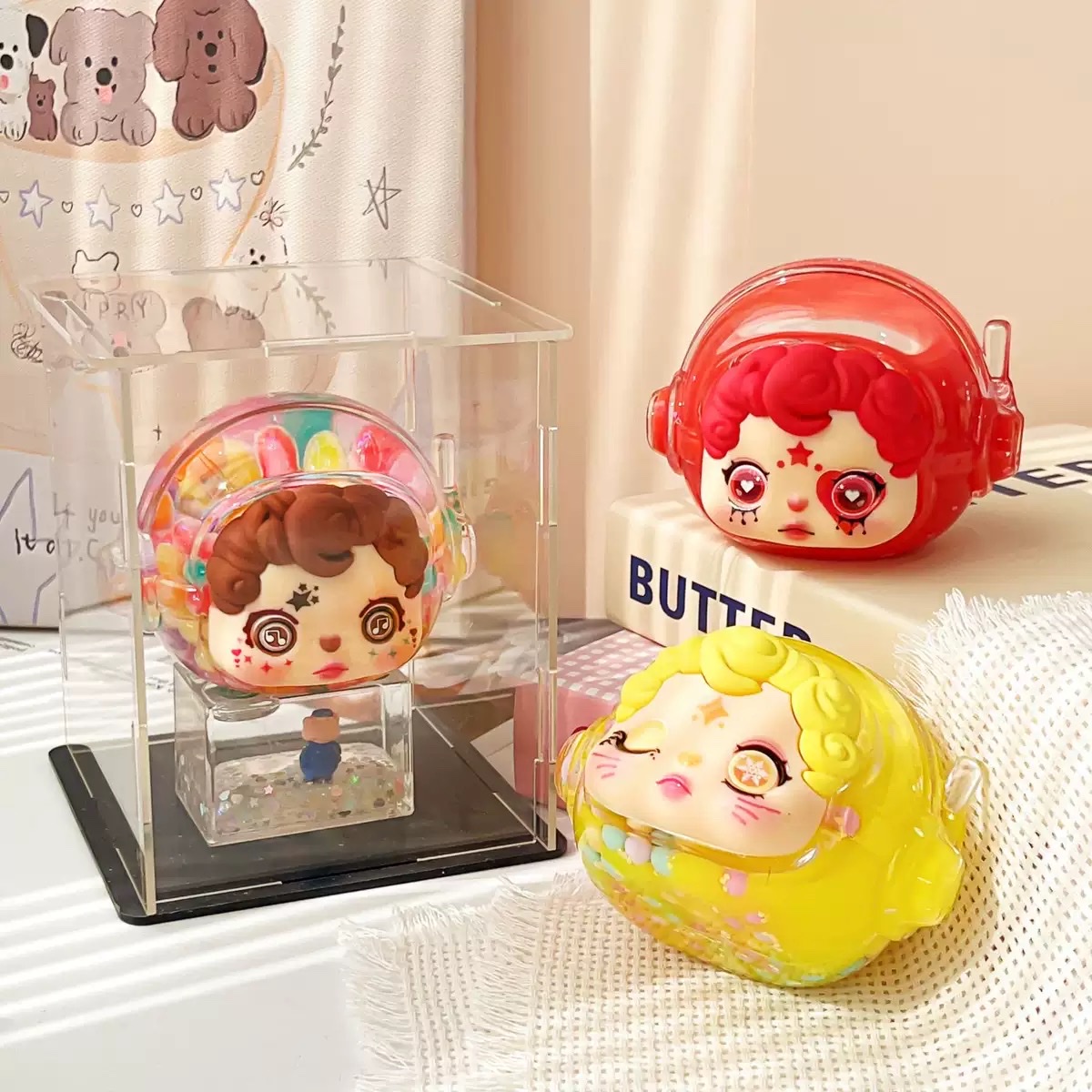 Douyin's best-selling flowing sand milk bean Astronaut Oil flowing sand diy decorative collectible blind box details Picture