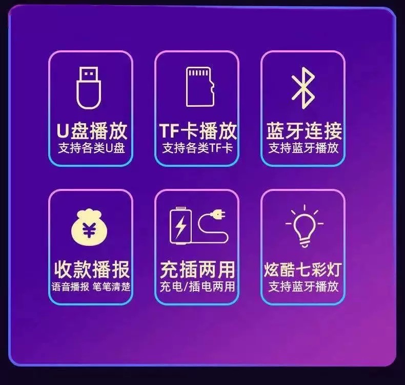 3寸手提蓝牙音箱低音炮户外大音量便携插卡家用彩灯桌面迷你音响详情图3
