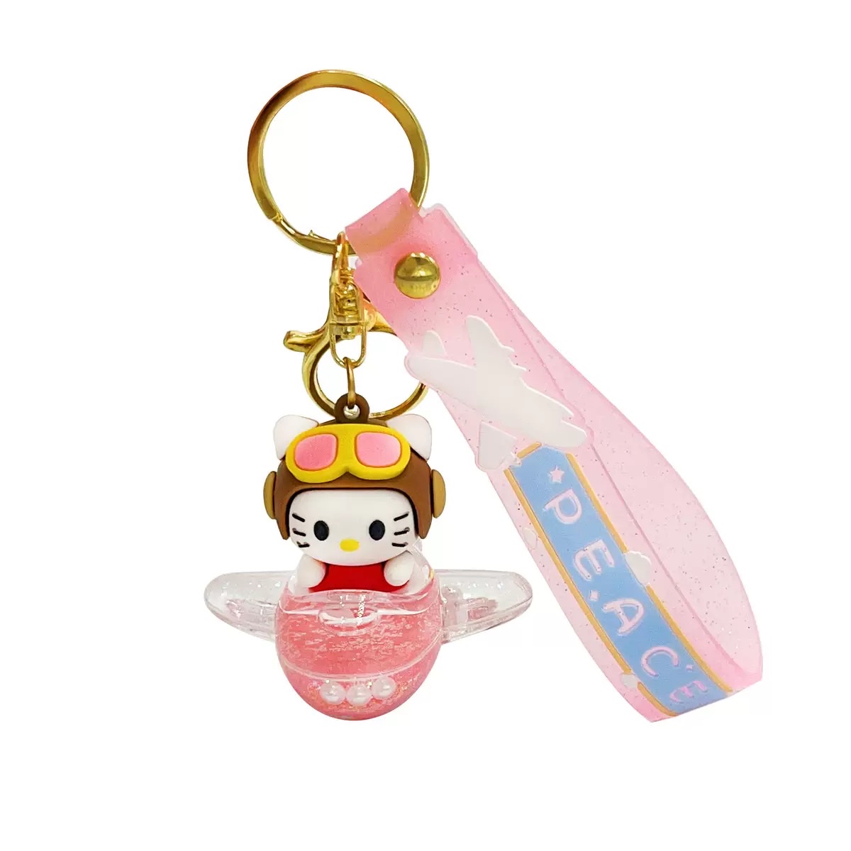 网红卡通KT水晶车钥匙扣女书包挂件小饰品入油流沙星黛露创意挂饰盲盒详情图5