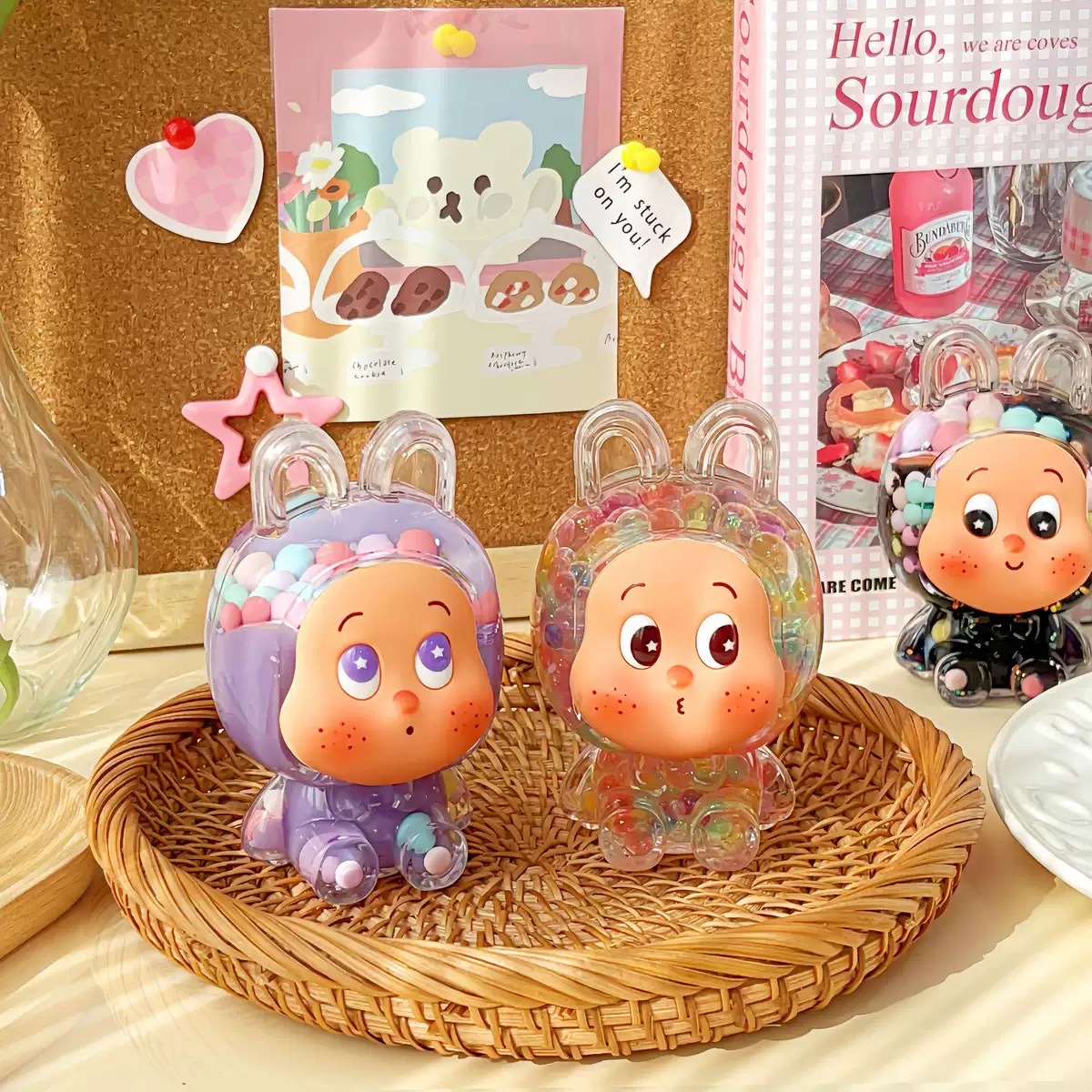 星星兔亚克力流沙摆件入油卡通公仔爆闪清新桌面摆件装饰品小礼品详情图2