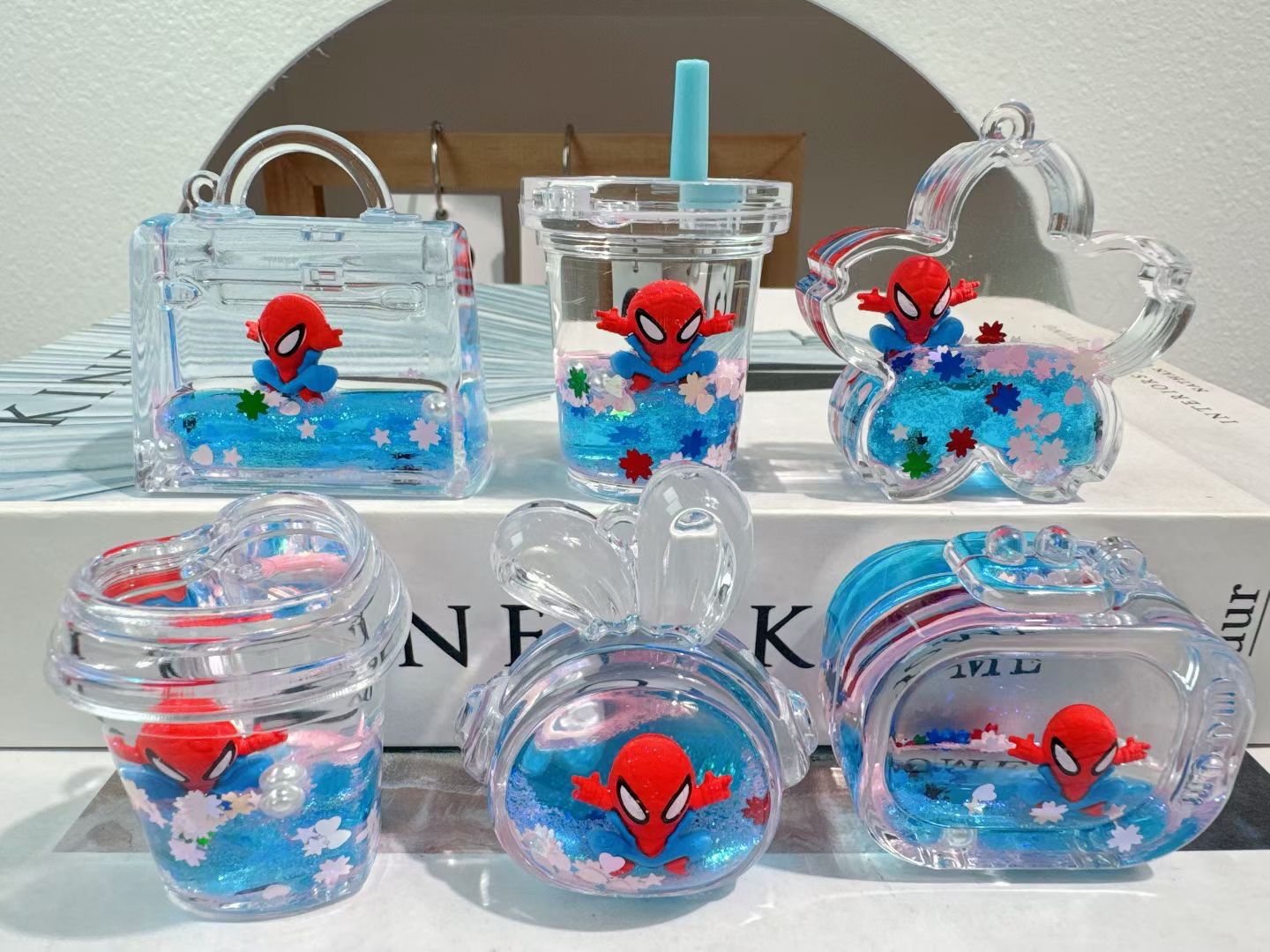 跨境爆款迪士尼流沙瓶钥匙扣挂件可爱卡通入油爆闪书包挂饰米奇米妮唐老鸭维尼熊挂件批发详情图16