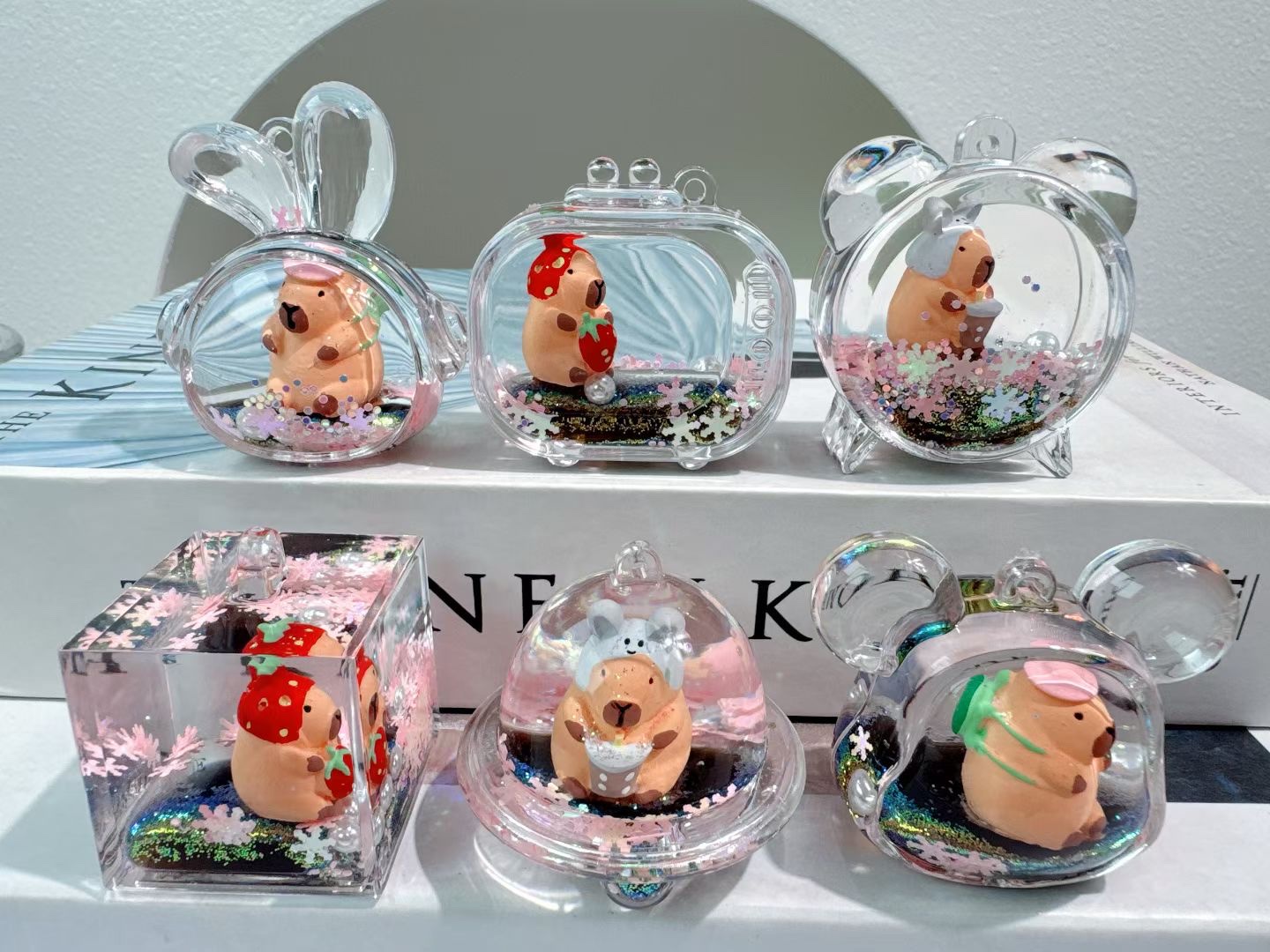 跨境爆款迪士尼流沙瓶钥匙扣挂件可爱卡通入油爆闪书包挂饰米奇米妮唐老鸭维尼熊挂件批发详情图18