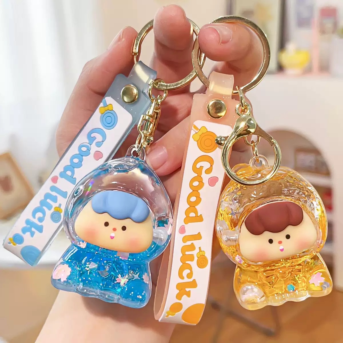 Douyin Flash Fruit Baby Creative Keychain Oil-filled Series Acrylic Cute Style Small Pendant Gift Display Blind Box