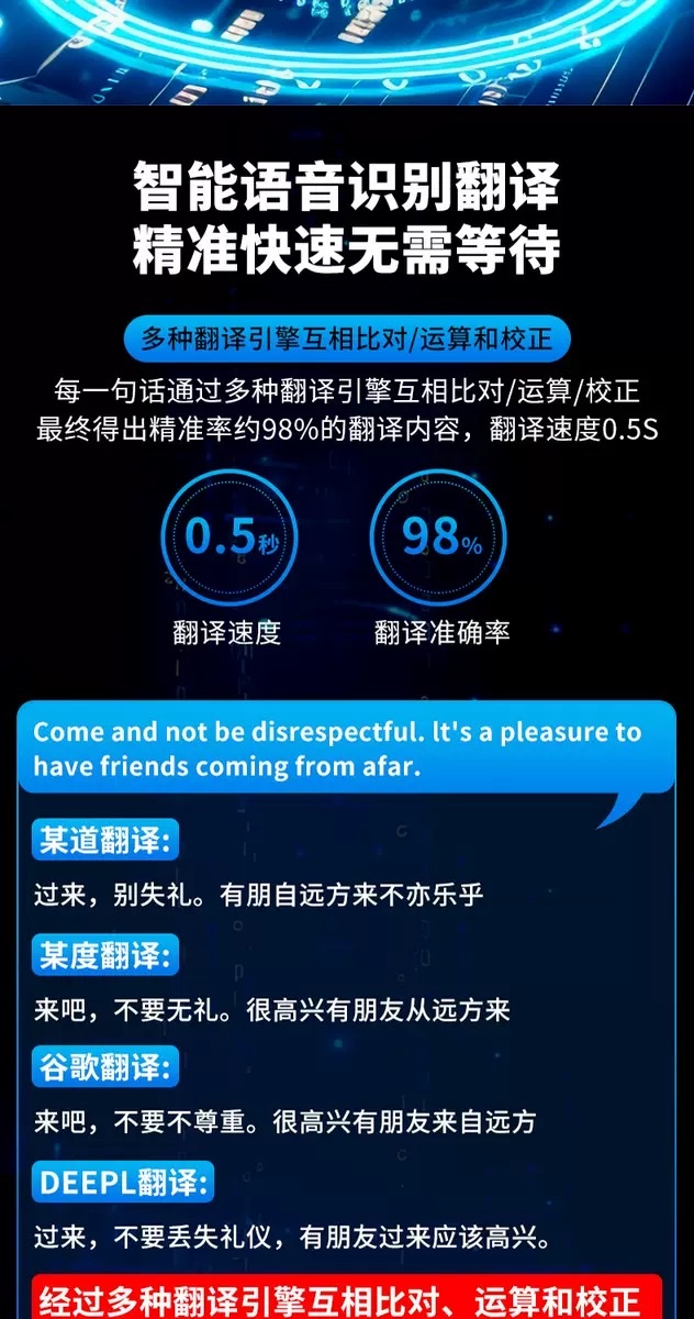 The portable multilingual translator for smart phones is an intelligent AI translation device that supports real-time translation detail image 7