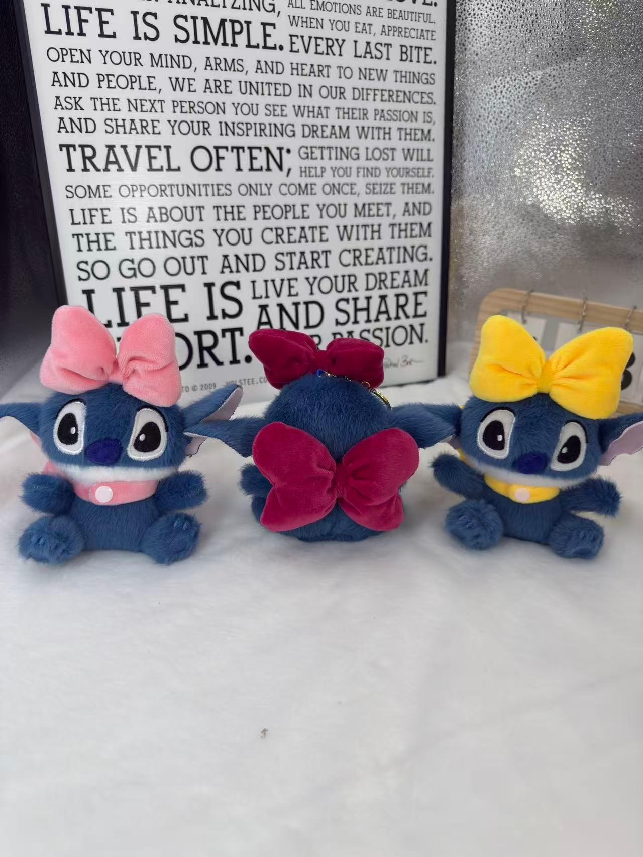 蝴蝶结史迪仔毛绒玩具玩偶