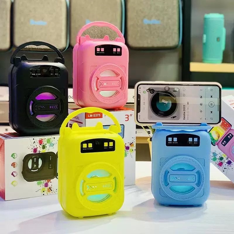 3寸手提蓝牙音箱低音炮户外大音量便携插卡家用彩灯桌面迷你音响详情图1
