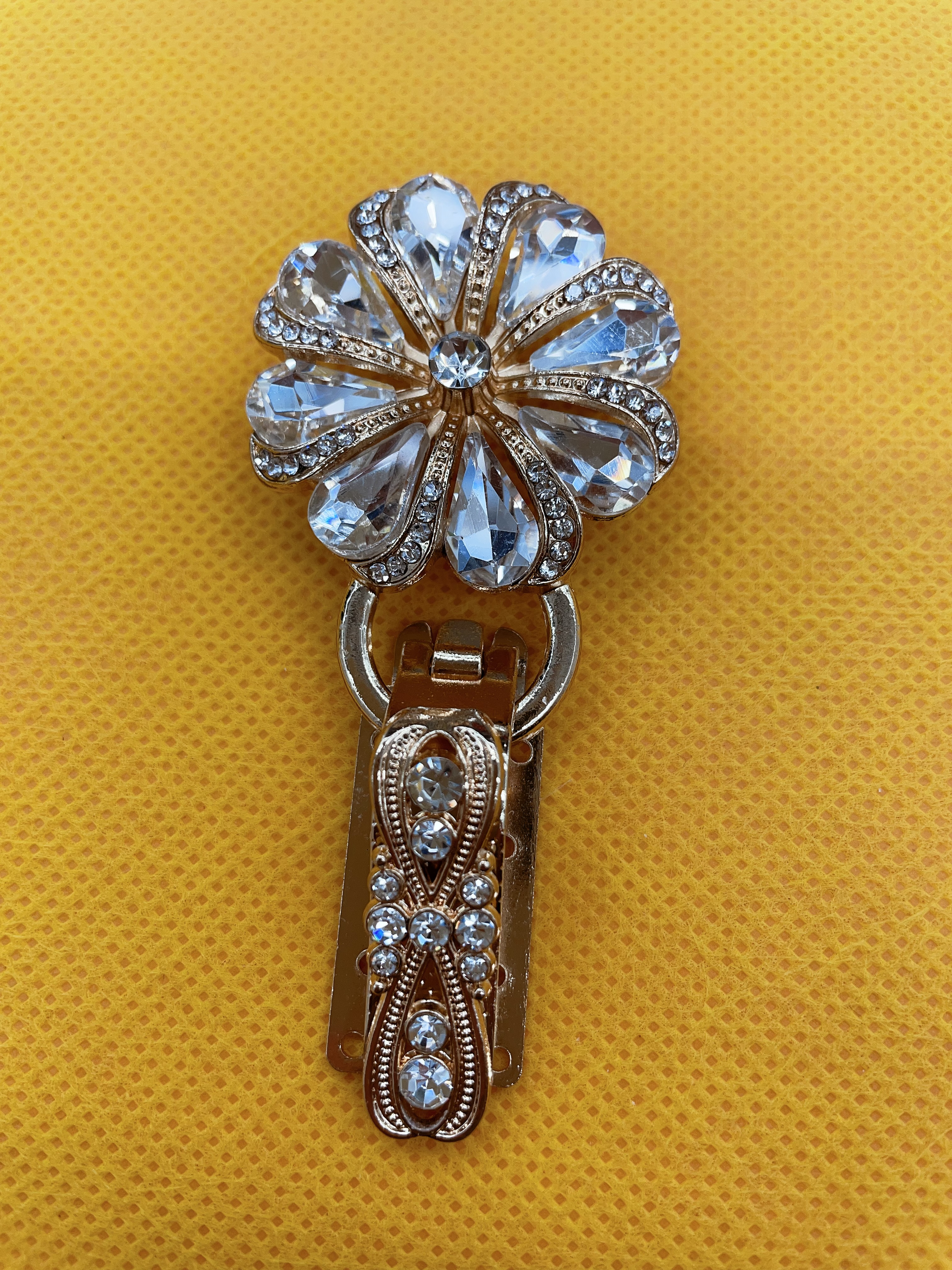 貂皮大衣领扣水钻鸭嘴皮草金属对扣服装纽扣衣服装饰扣配件