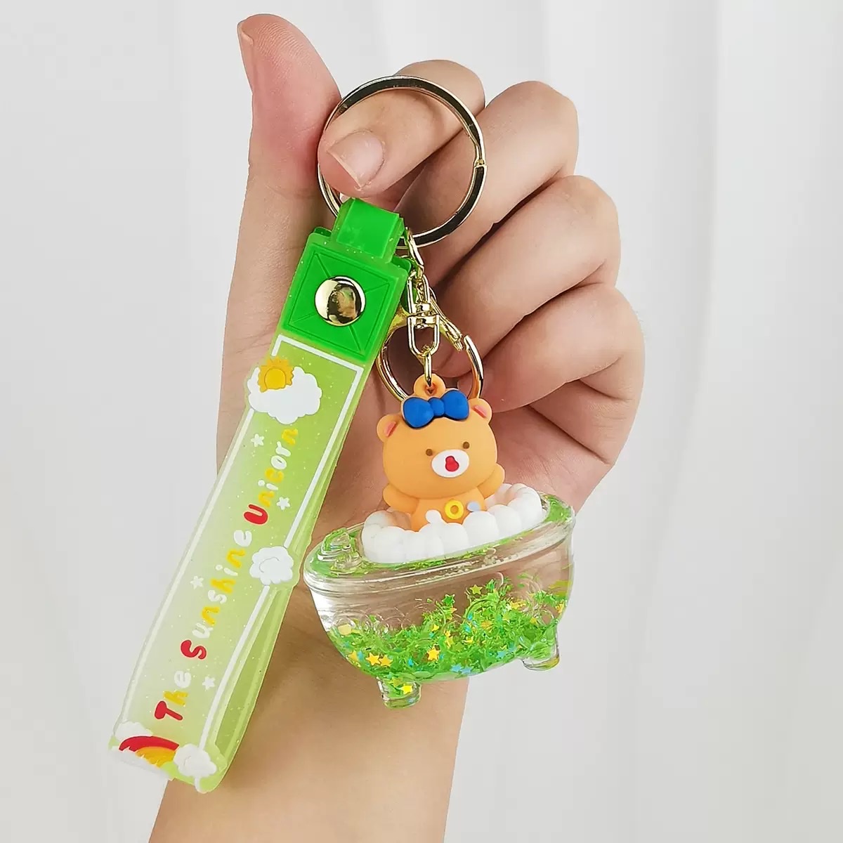 Acrylic cartoon oil-impregnated bubble beads, bathtub keychains, car pendants, exquisite bags, key chains, hanging decorations, wholesale matching blind boxes detail image 6