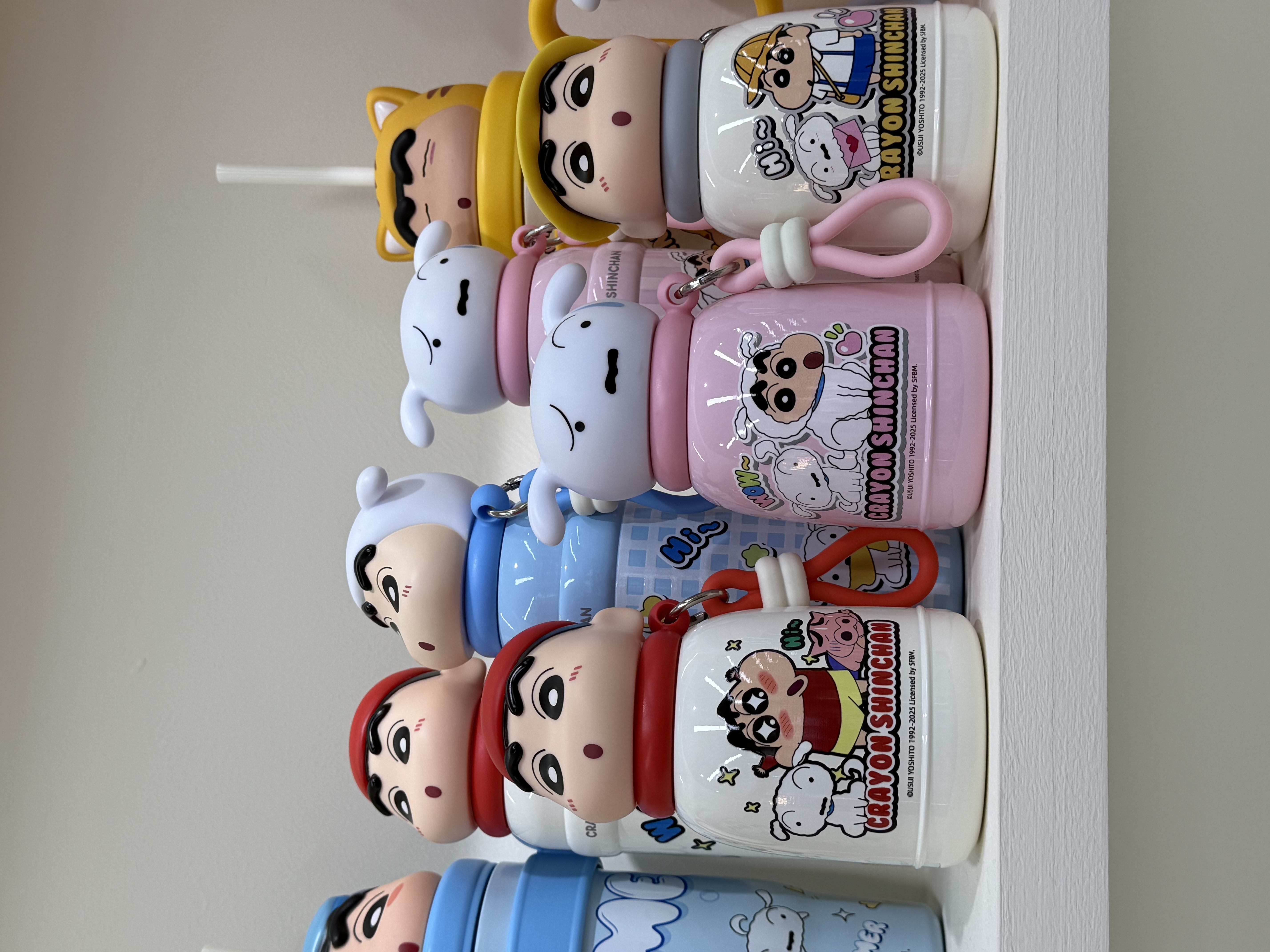 蜡笔小新保温杯盲盒男女胖胖嘟搪胶水杯便携公仔杯子礼物