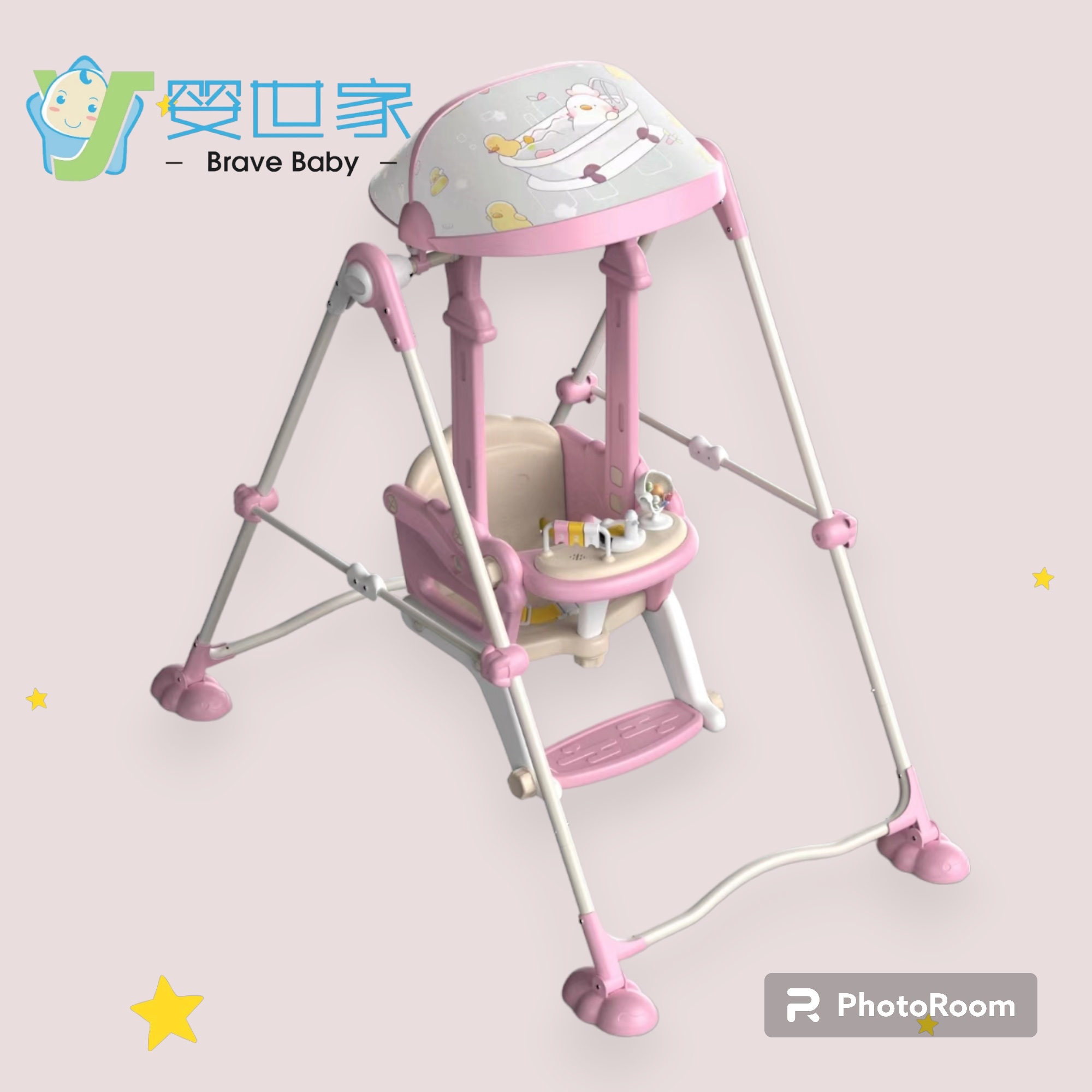 婴儿秋千宝宝摇椅儿童摇篮多功能安抚摇摇椅家用轻便可调节安全带