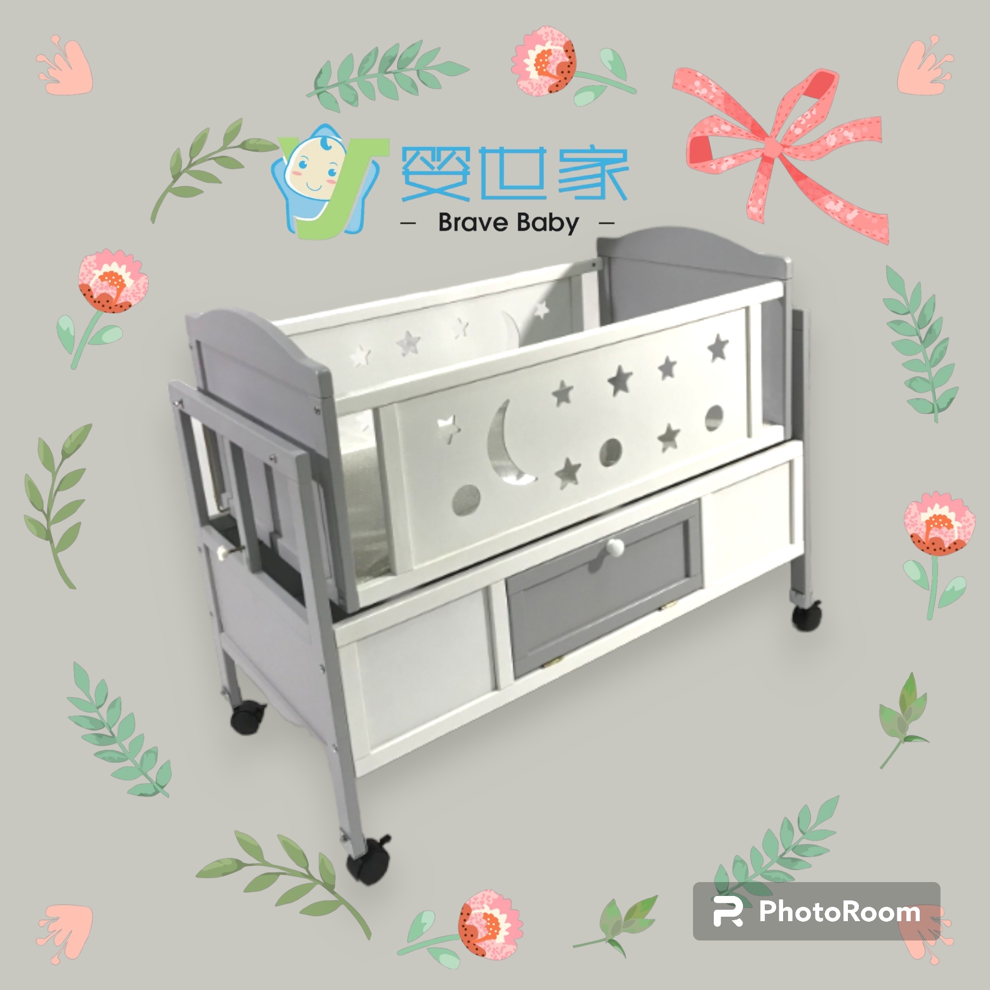 实木婴儿床实物图