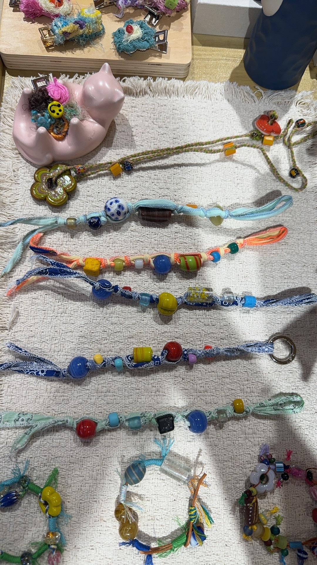 进口尼泊尔老琉璃手链项链夏天的味道彩色多彩手链项链