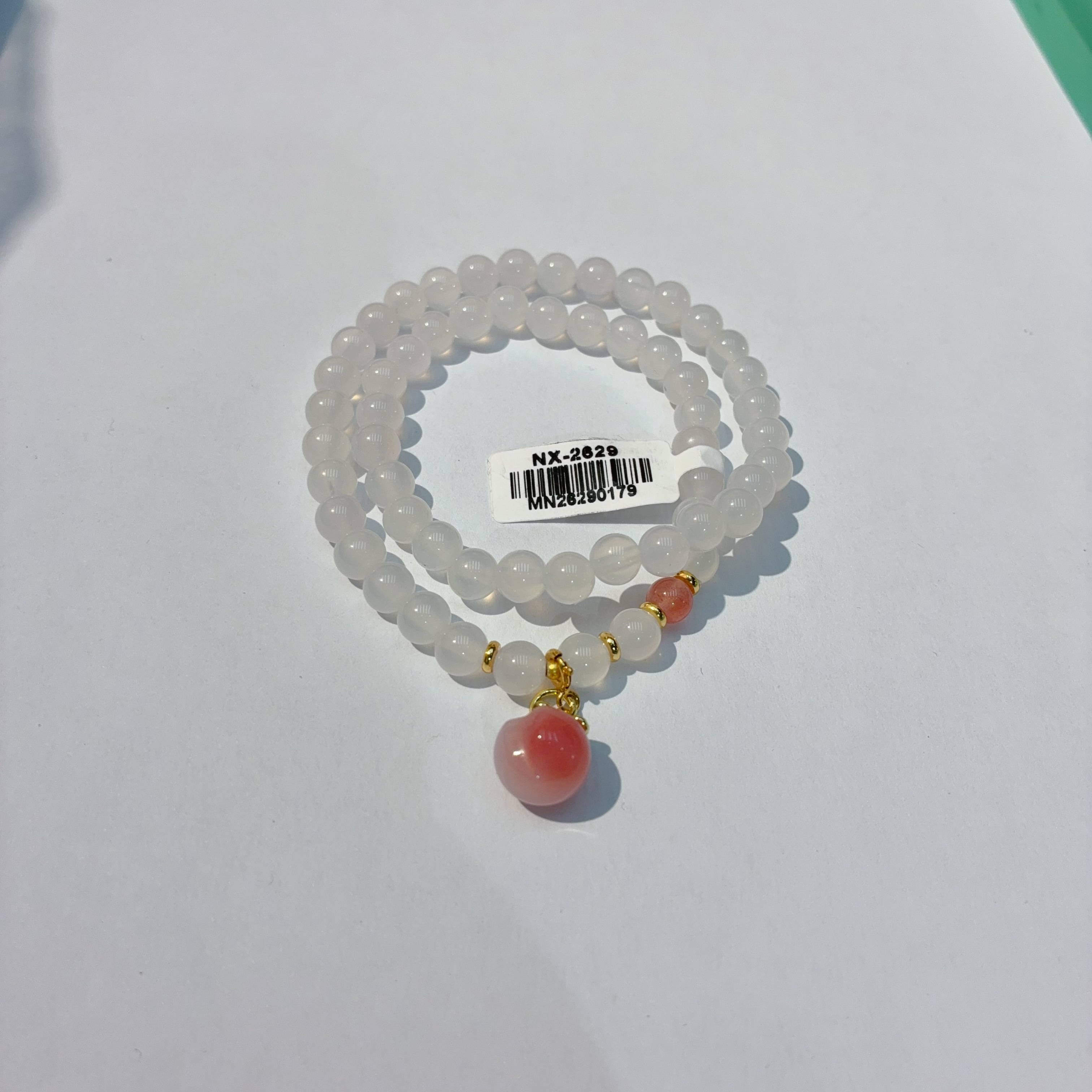 白玛瑙双圈手串，送女友礼物