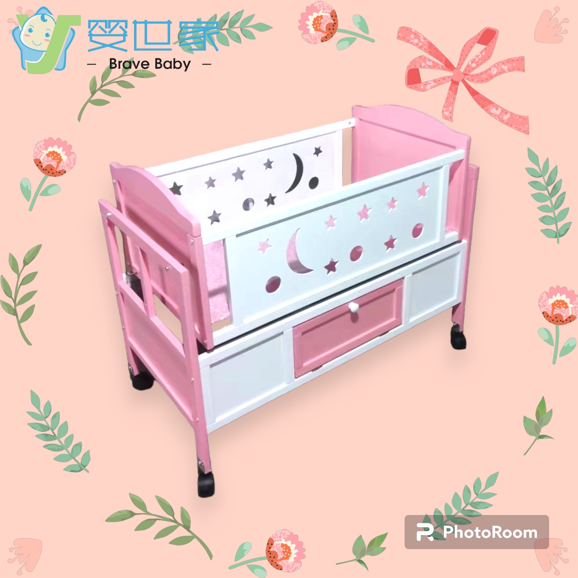 婴儿木床实木宝宝床婴儿床婴儿摇床儿童床带护栏环保无漆安全耐用多功能产品图