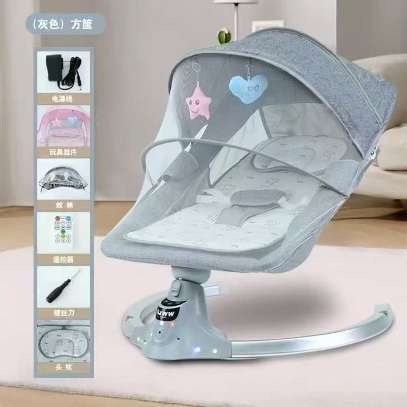 婴儿电动摇椅多功能宝宝摇椅婴幼儿摇篮带音乐震动可拆洗座垫适用新生儿儿童产品图