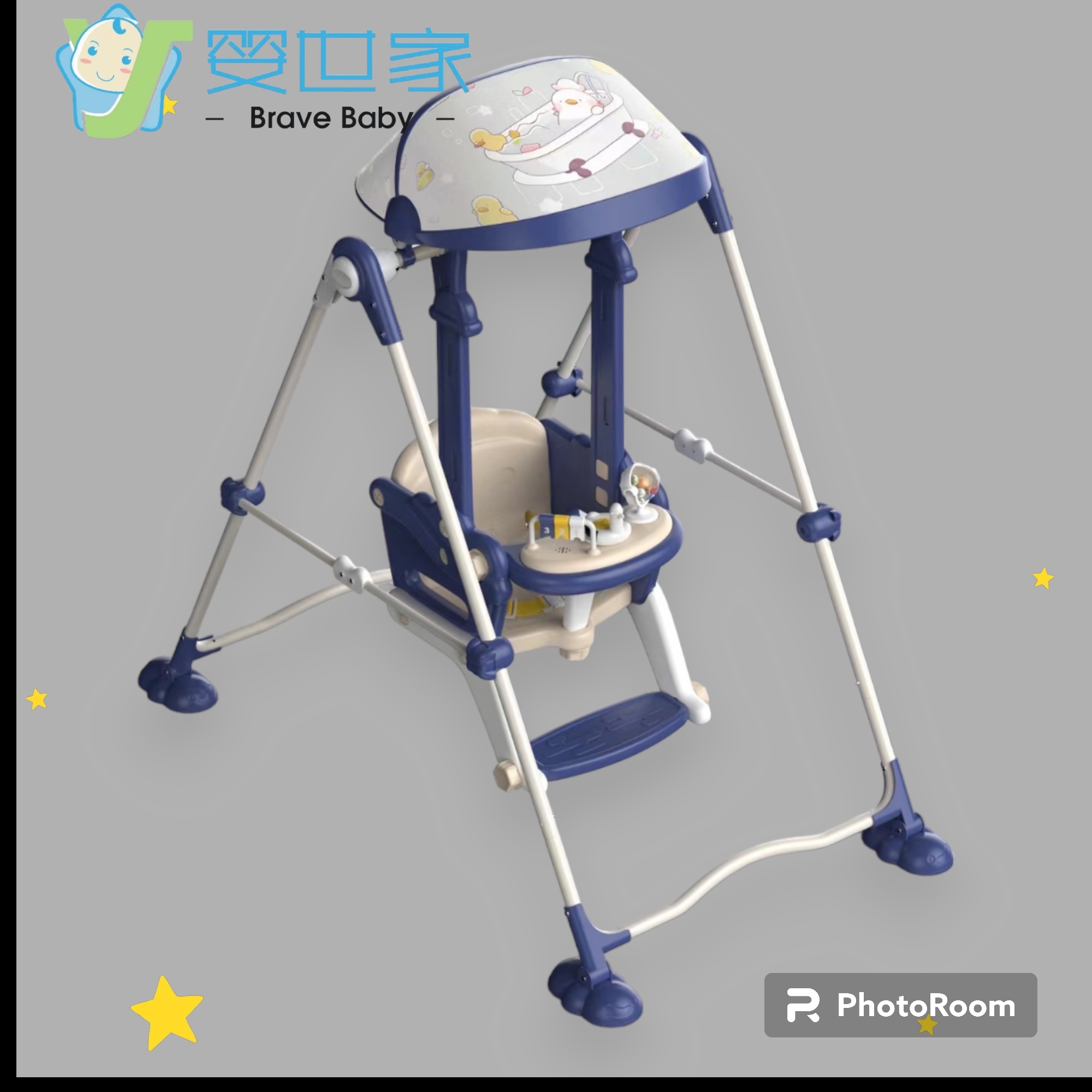 婴儿秋千宝宝摇椅儿童摇篮多功能安抚摇摇椅家用轻便可调节安全带产品图