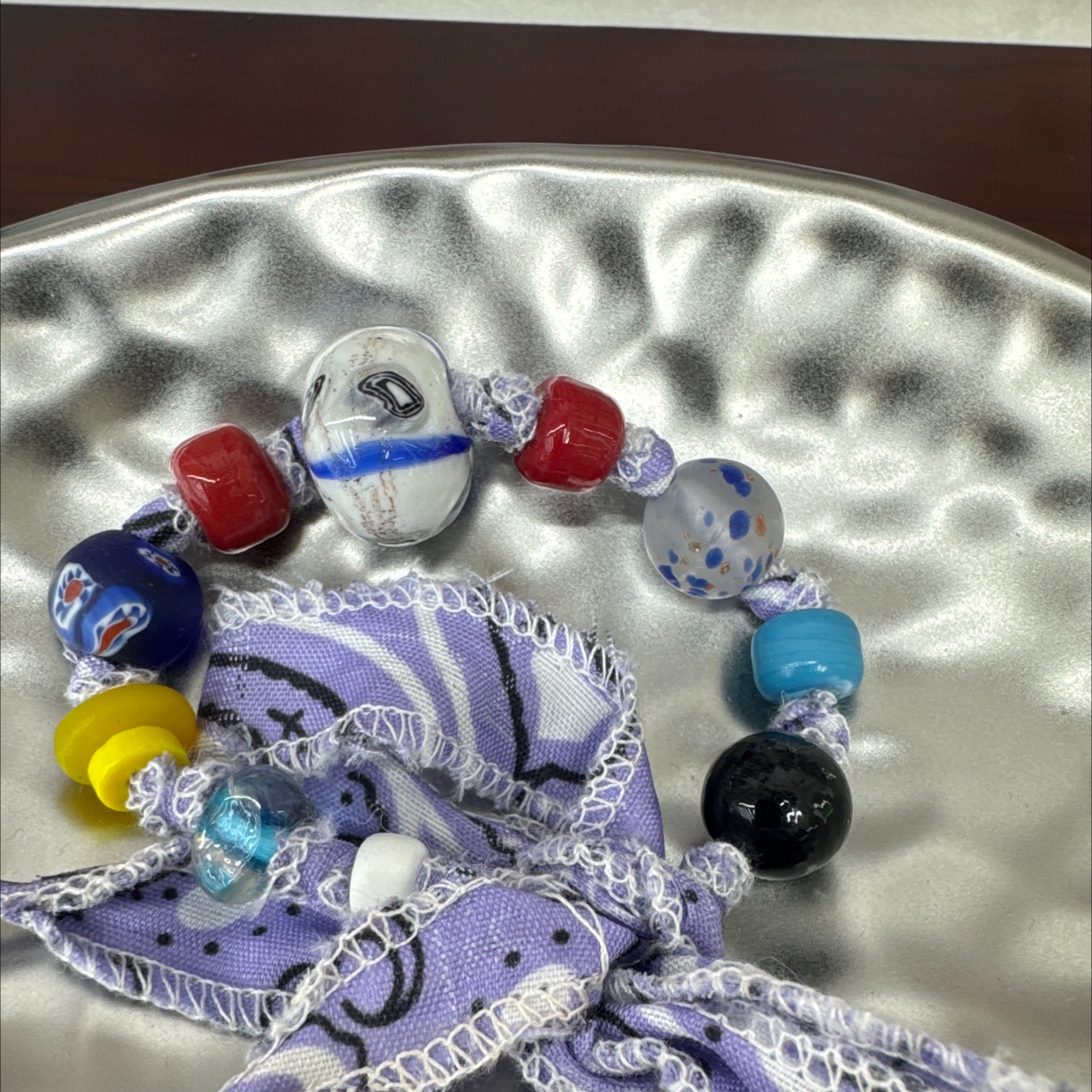 进口尼泊尔布条老琉璃可爱手链编织手串琉璃手饰时尚手链女款手链手串饰品礼物手链