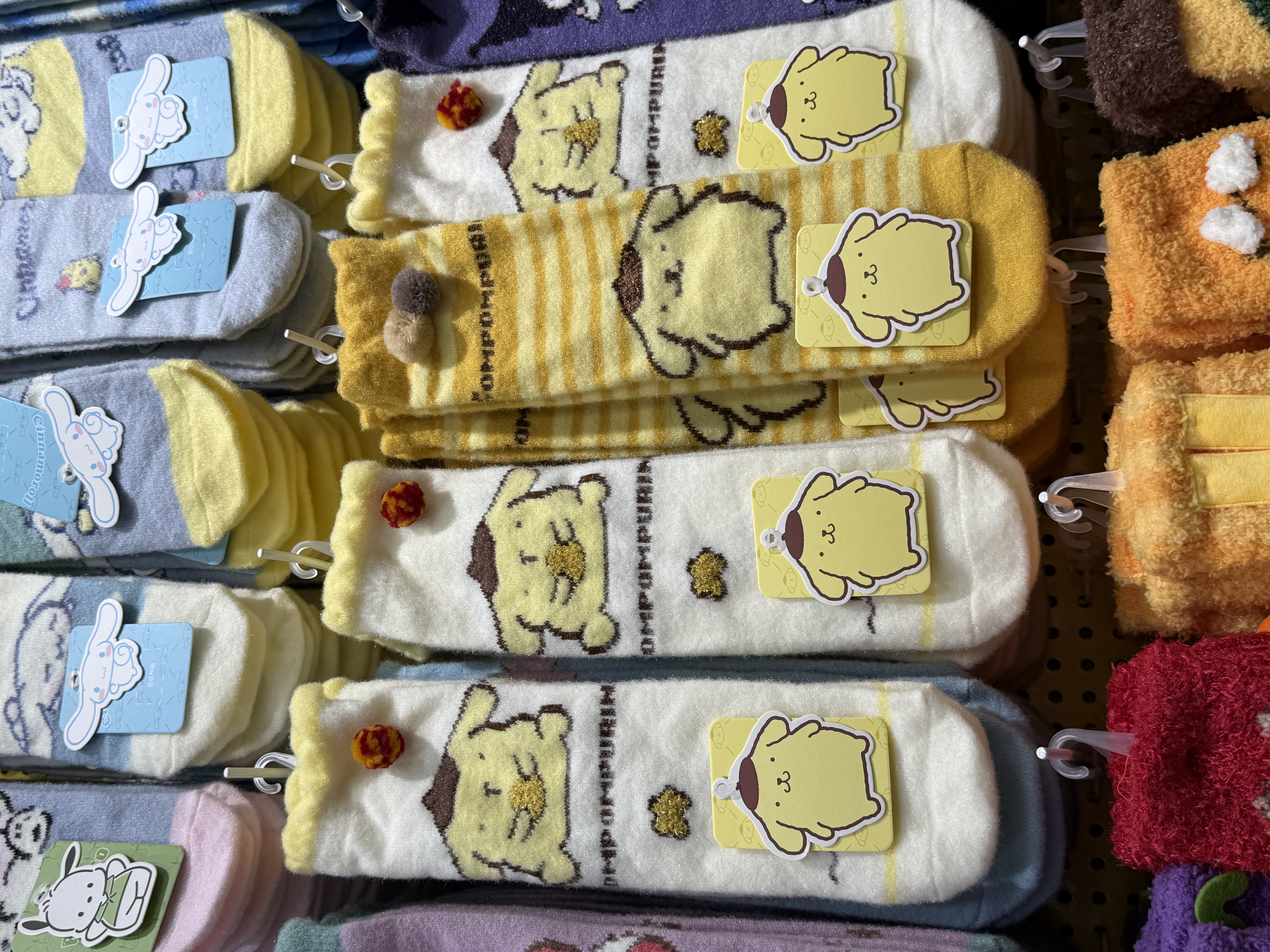 三丽鸥布丁狗袜子女中筒袜秋冬加厚保暖睡眠袜地板袜居家可爱卡通