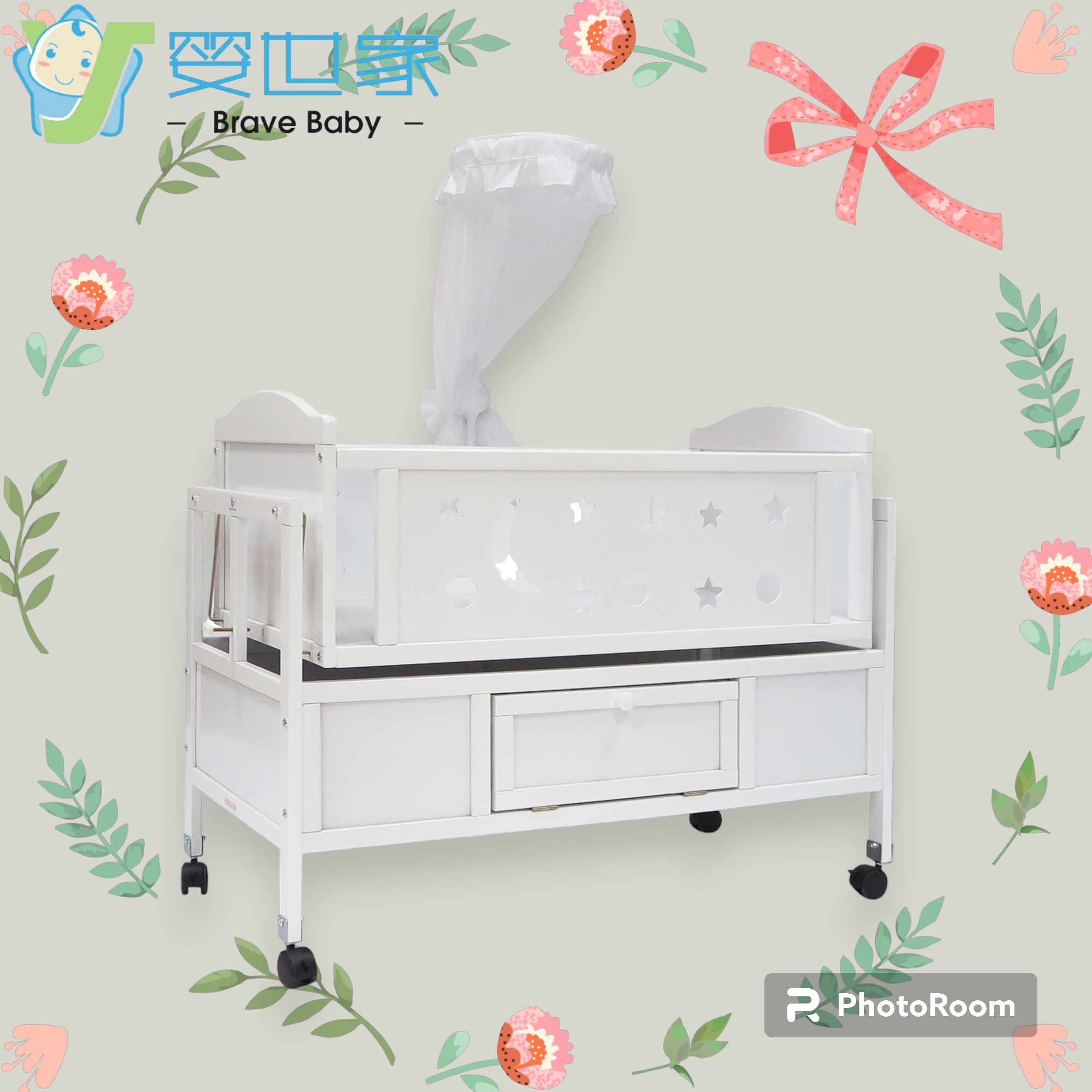 婴儿木床实木宝宝床婴儿床婴儿摇床儿童床带护栏环保无漆安全耐用多功能