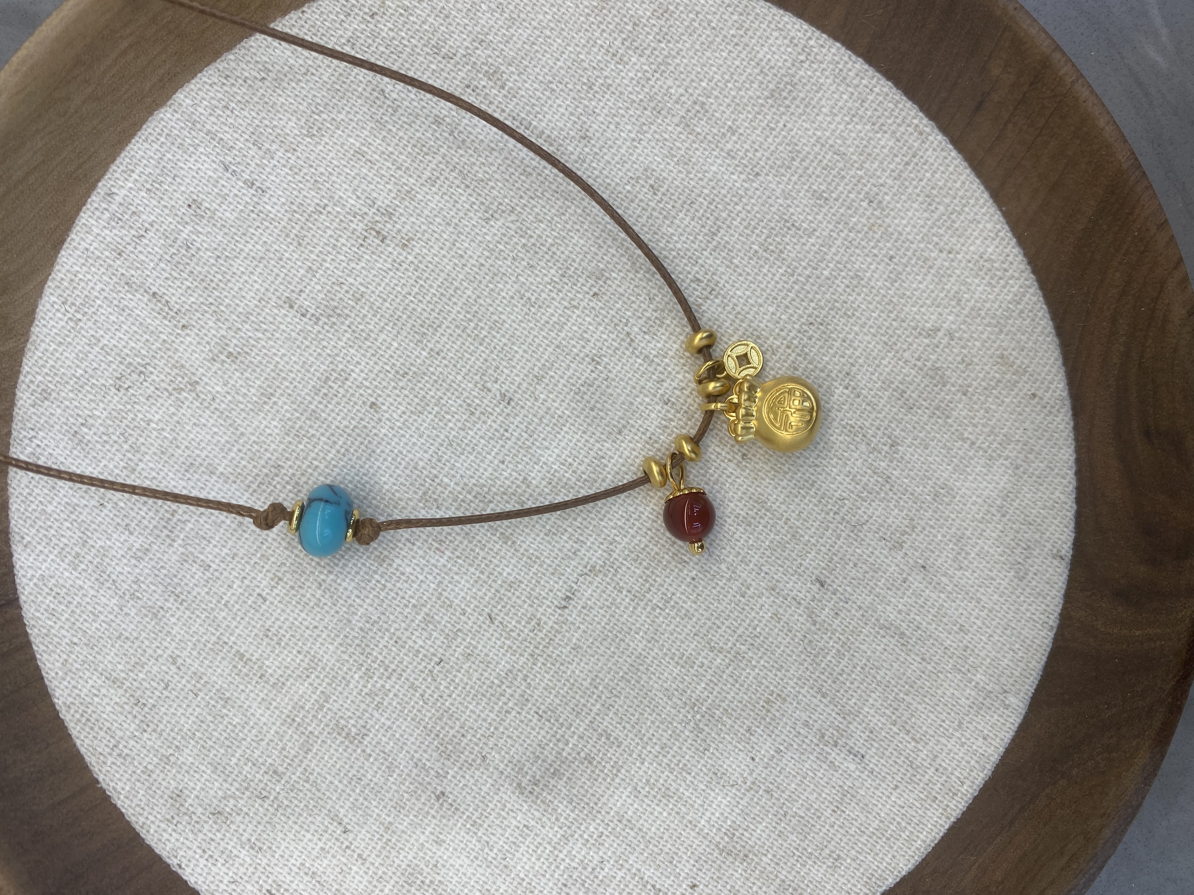 Women's long, simple sweater chain, hand-woven rope, second-generation amber necklace, women's accessory