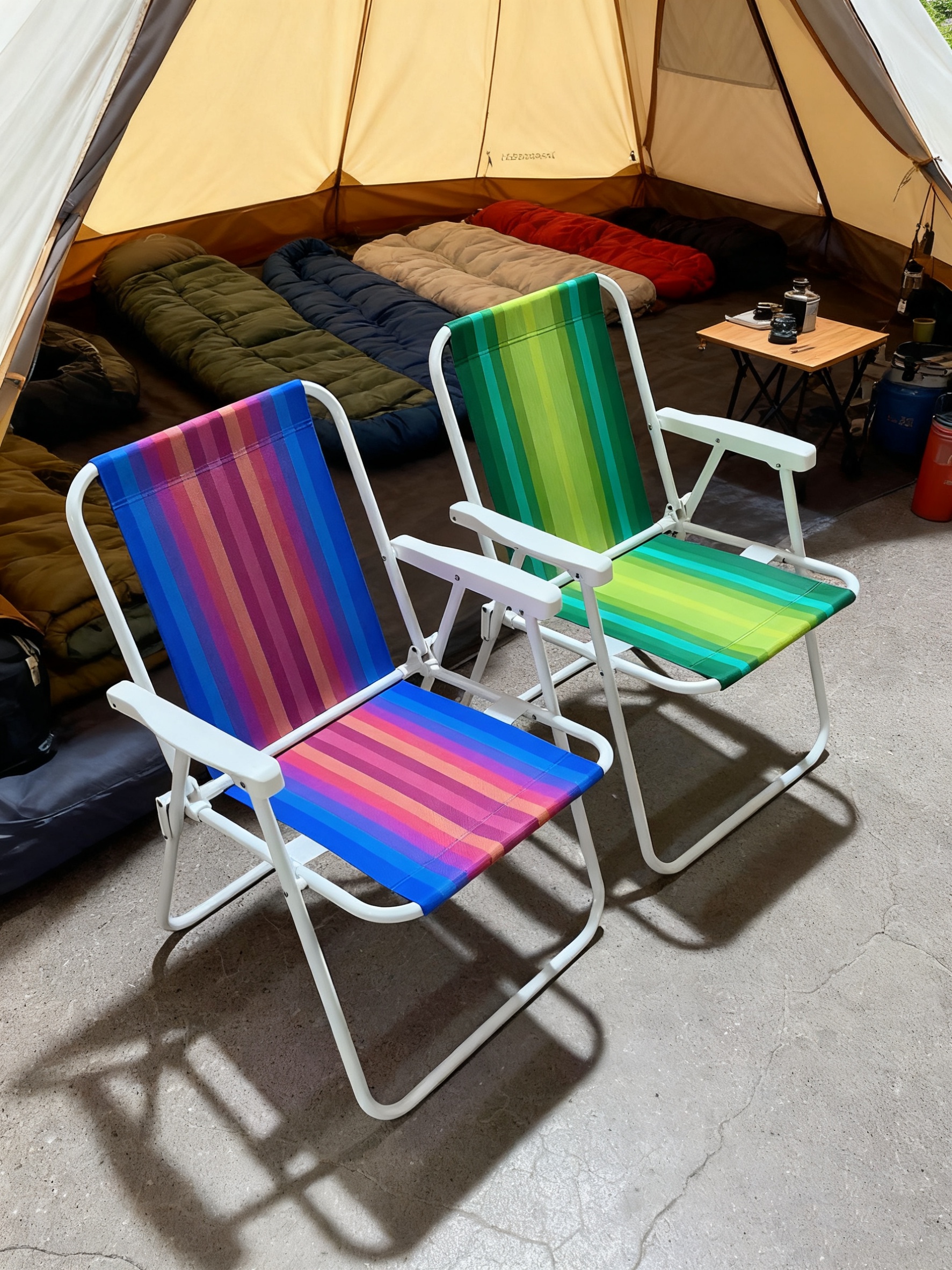 跨境直供折叠椅 户外休闲椅 沙滩椅 弹簧椅便携式钓鱼椅凳子靠背椅白底实物图