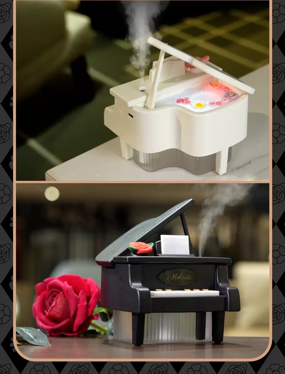 New air humidifier, seven-color ambient light, portable USB charging, car desktop, office and study, spray water replenishment, piano model detail image 15