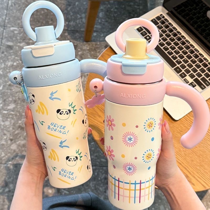 Other giant large-capacity insulated cups of the same style as Internet celebrities, with a high appearance level, 316 stainless steel insulated and chilled water cup with a tea compartment of 800ML Specification drawing