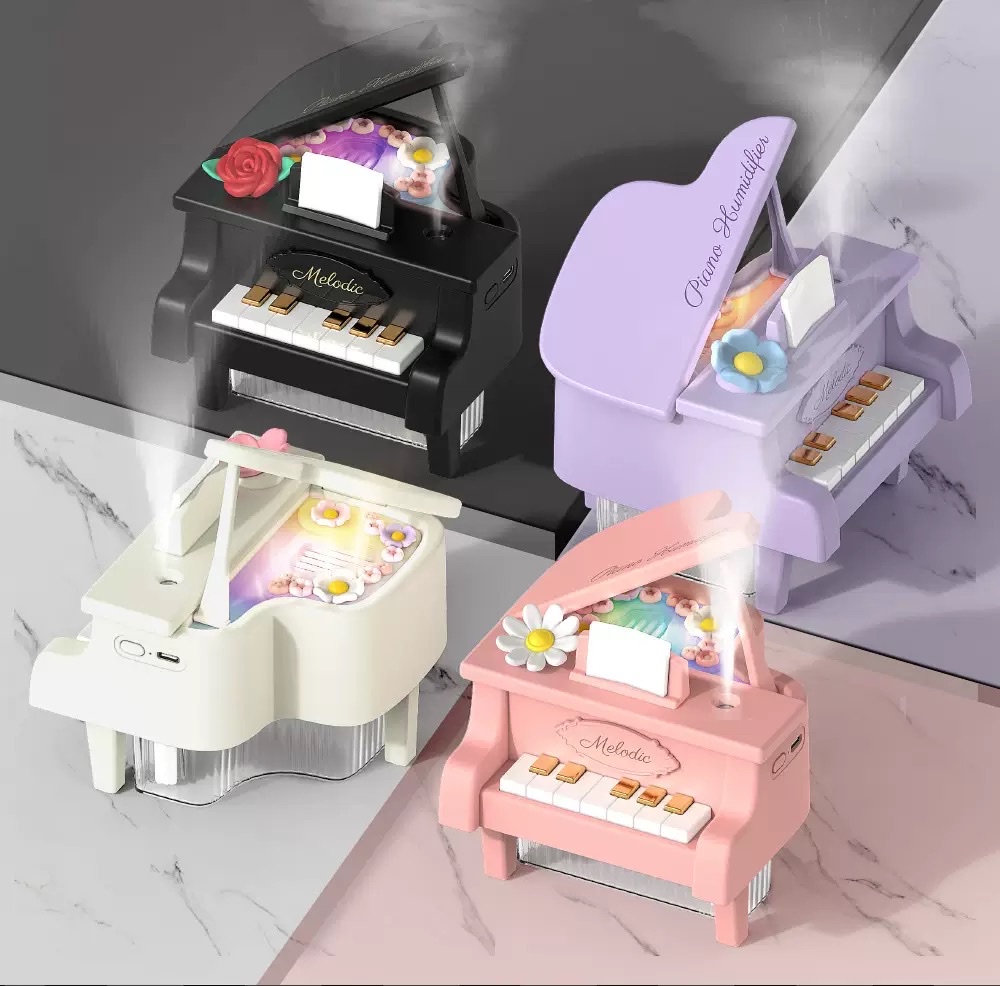 New air humidifier, seven-color ambient light, portable USB charging, car desktop, office and study, spray water replenishment, piano model detail image 3