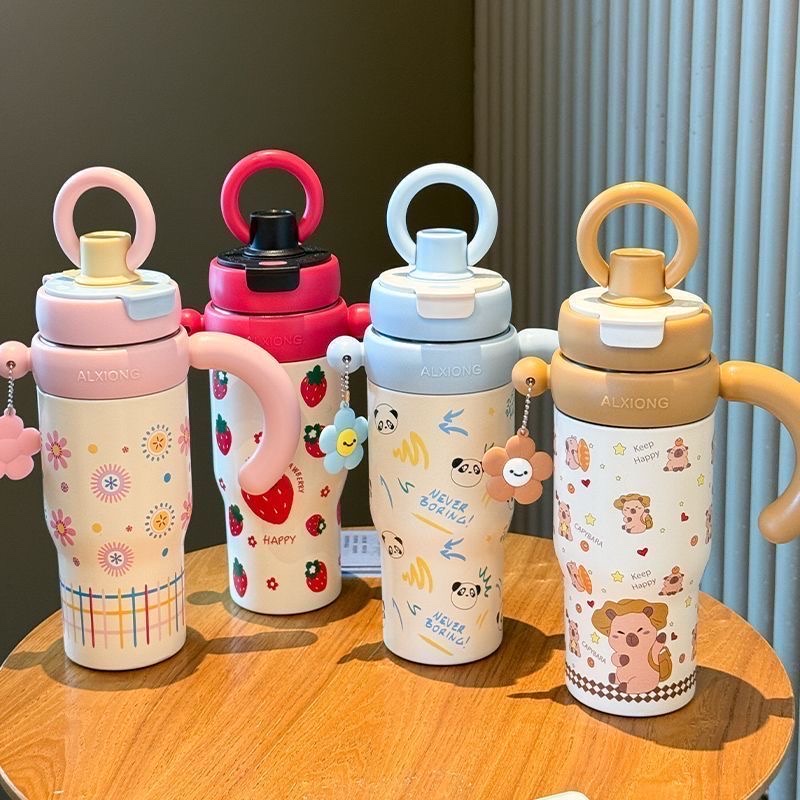 Other giant large-capacity insulated cups of the same style as Internet celebrities, with a high appearance level, 316 stainless steel insulated and chilled water cup with a tea compartment of 800ML full figure