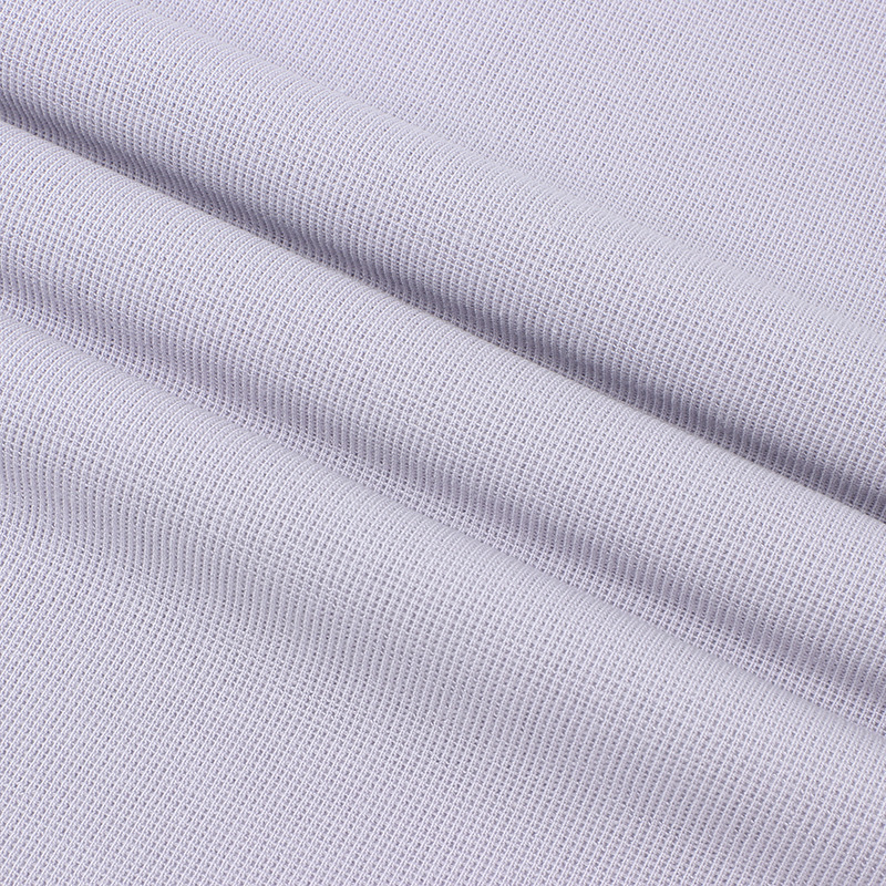 小米格肌理双面华夫格菠萝格弹力纯棉针织面料布料舒适透气休闲服料细节图