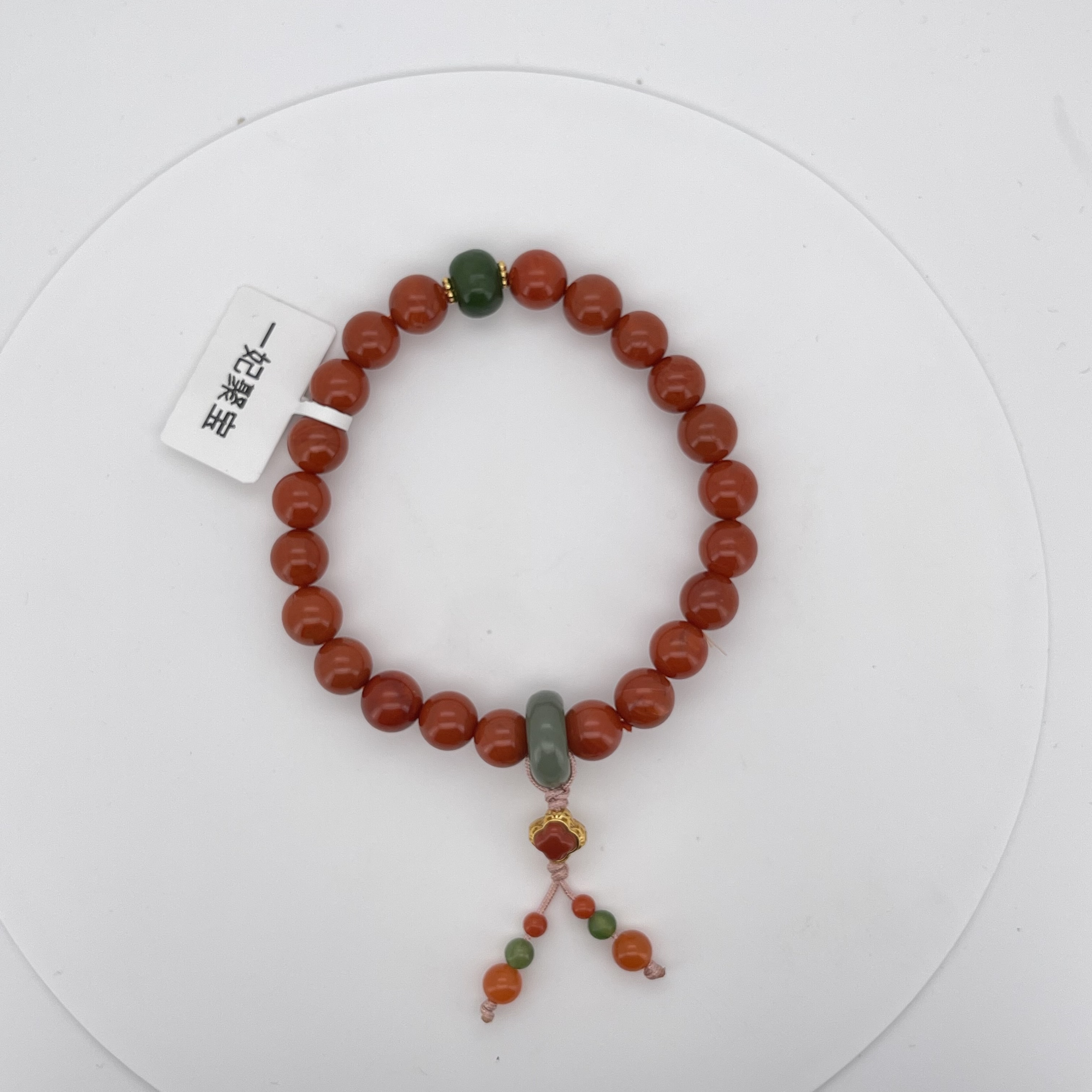 南红手串配饰纯银手工编织和田玉配南红小提溜配南红小珠详情图1