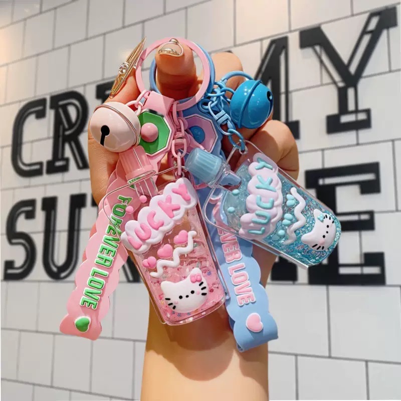 Oil-in-oil luminous bubble bead keychains, cute and stress-relieving quicksand pendants, schoolbag accessories, small gifts, key chains wholesale