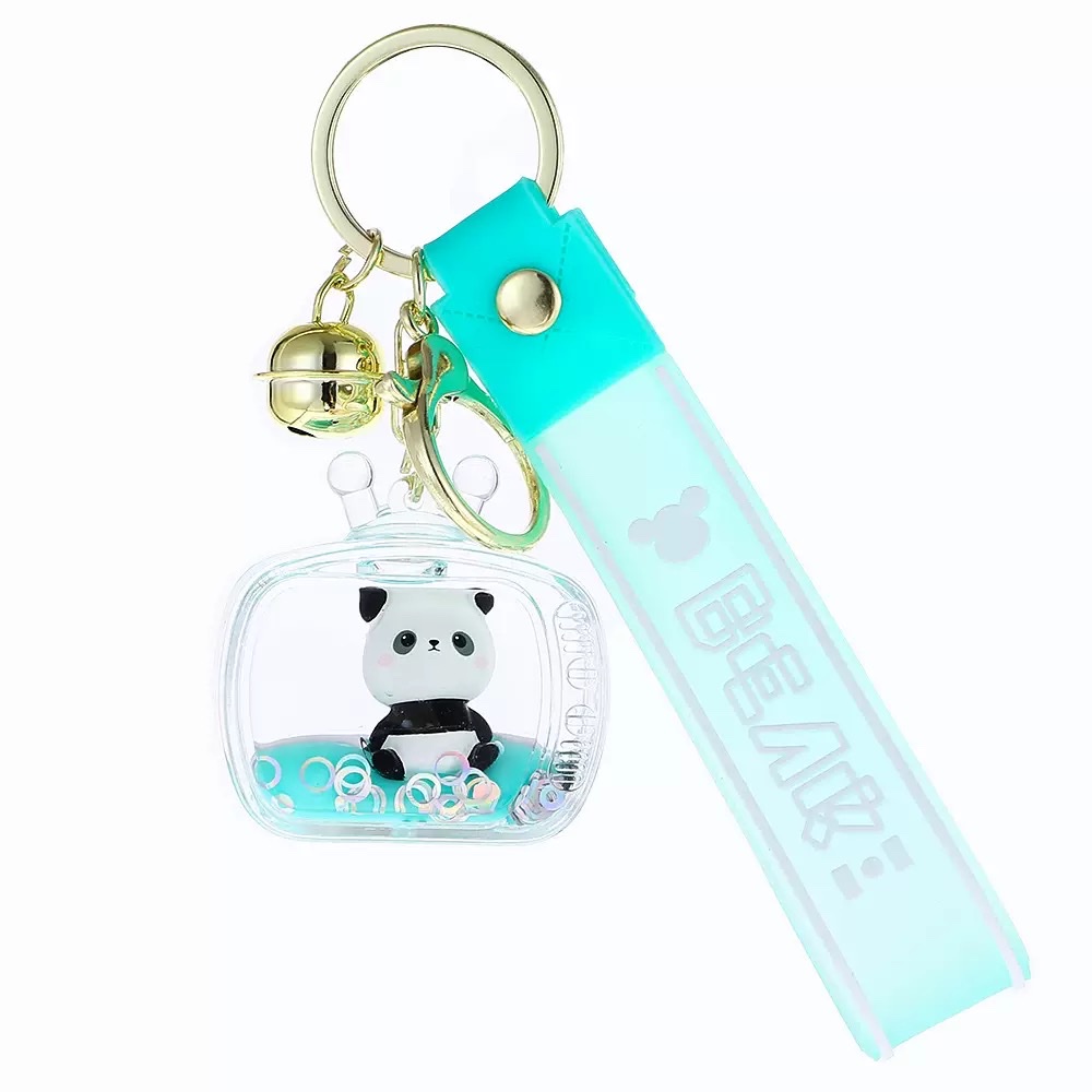 Oil-impregnated acrylic floating figurines, panda keychains, exquisite sand keychains, pendants, claw machine gifts, wholesale blind boxes detail image 4
