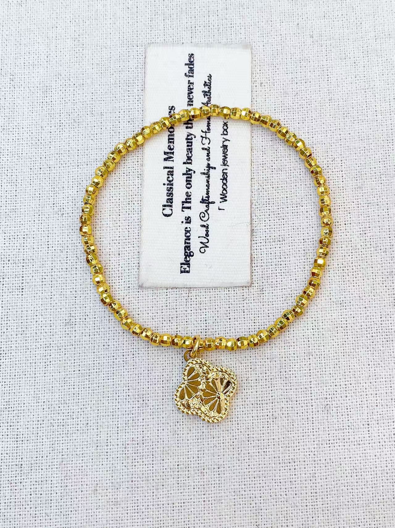 Cute copper gold-plated bracelet, dance bead bracelet, fashionable bracelet, simple and versatile women's bracelet accessory gift