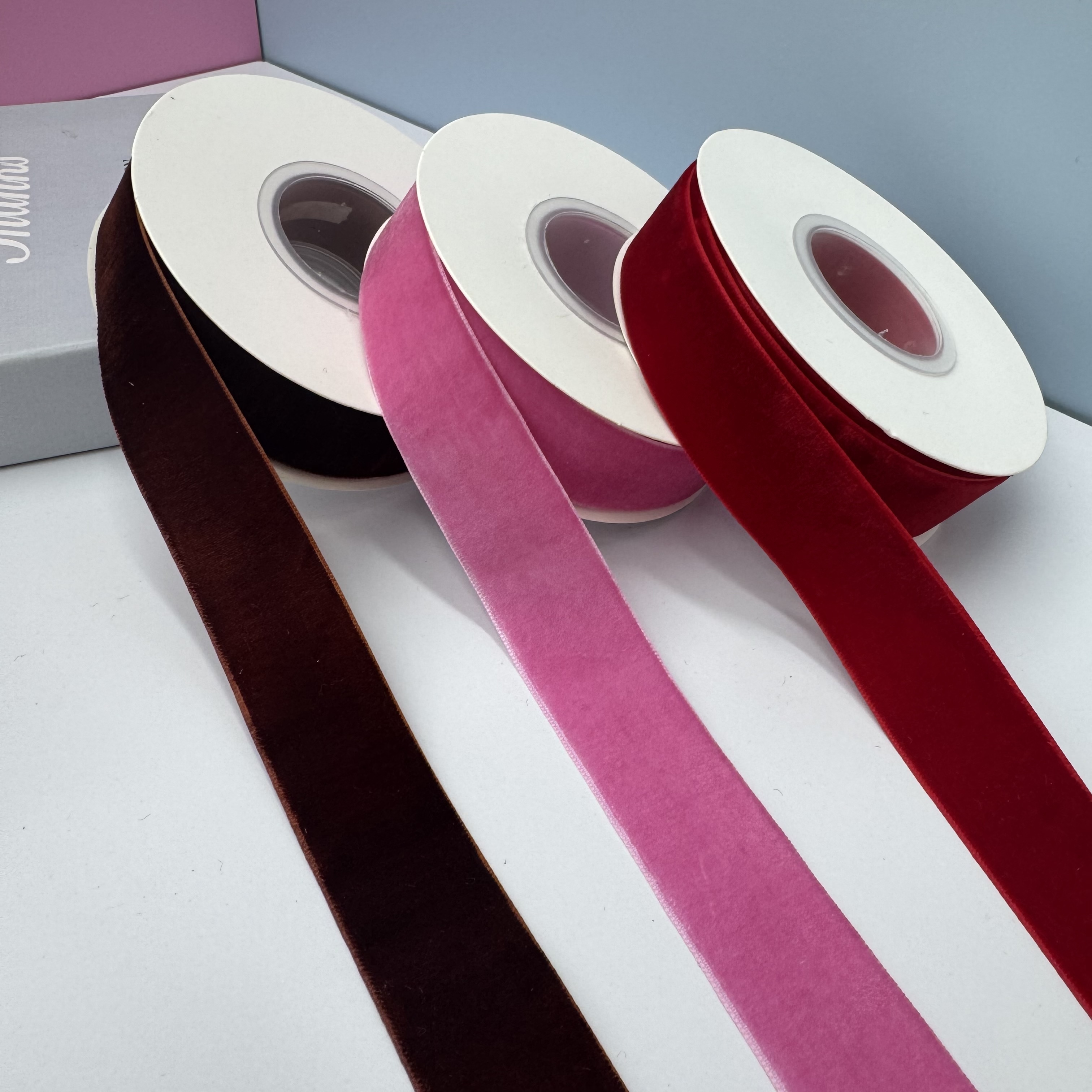 2.5 cm velvet tape, gift packaging webbing, clothing accessories, flocking tape, DIY handmade flocking tape, wholesale bow accessories detail image 9