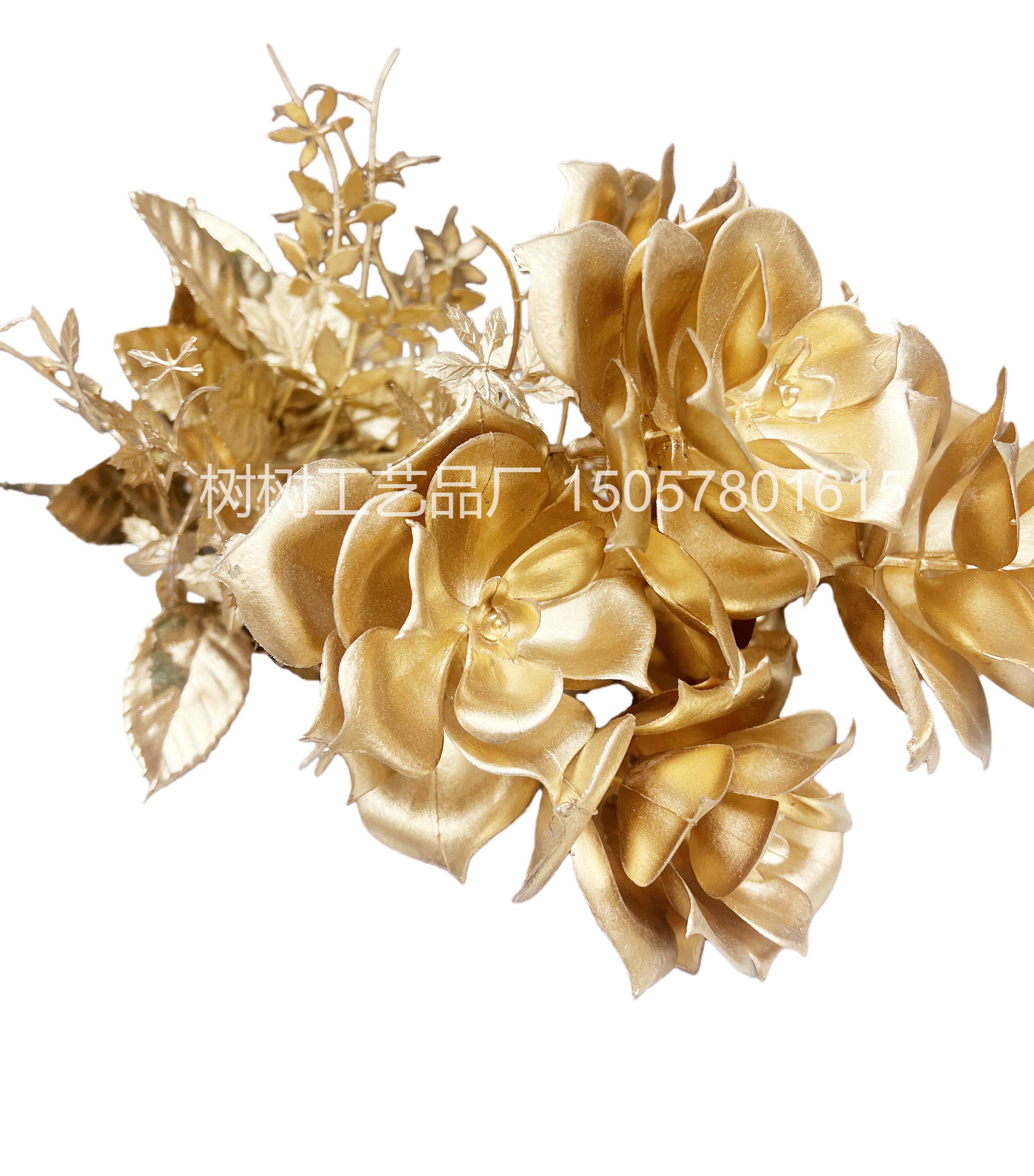 Golden leafed rose artificial flowers, Christmas flowers, home decoration gift accessories, Christmas flower accessories, artificial flowers, handcrafted flowers, artificial flowers detail image 4