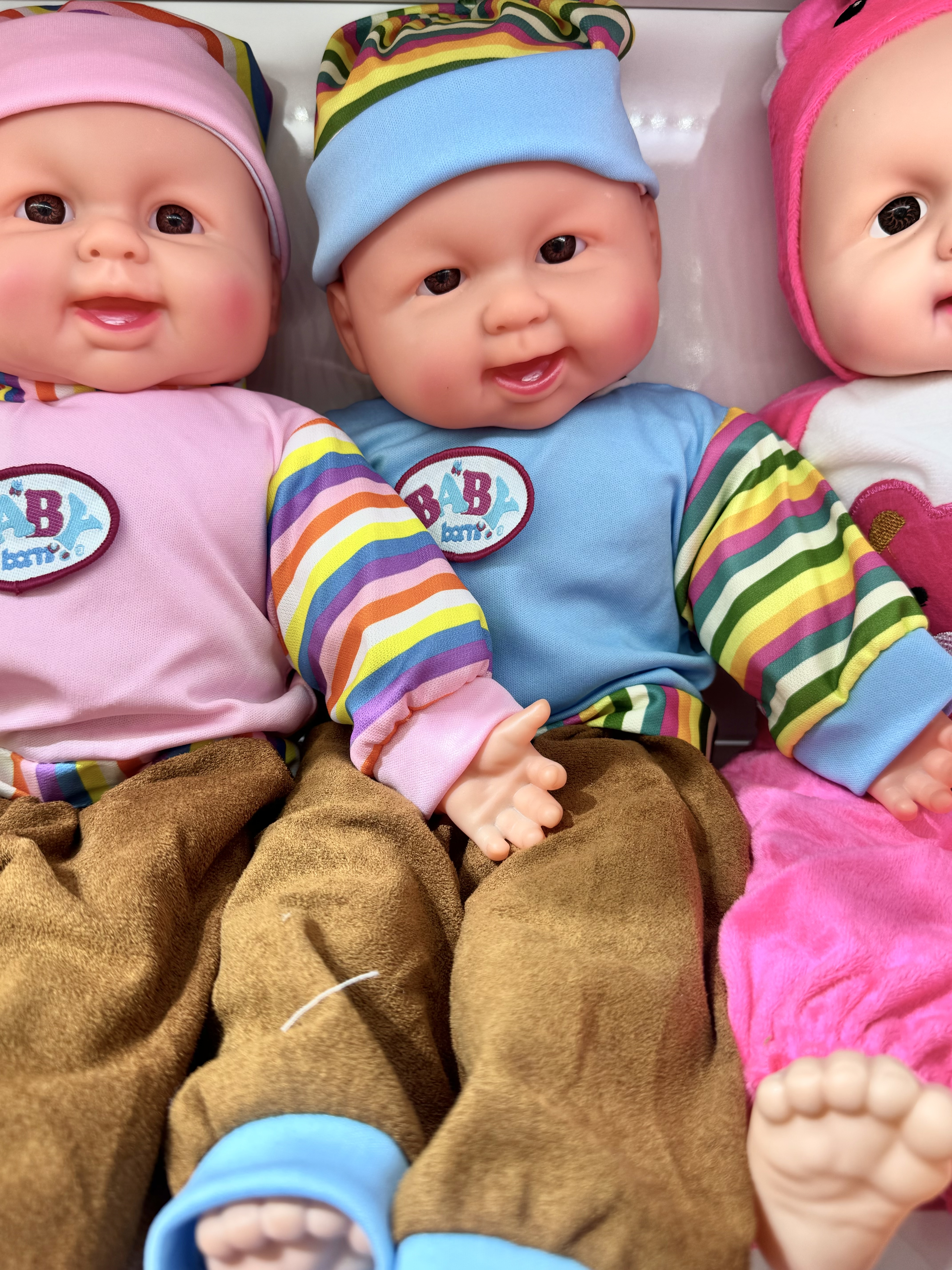 Simulated baby doll, doll, baby sleeping companion, soothing doll, playhouse prop for kindergarten class, doll, vinyl doll, doll with laughter, striped element, doll with cotton Specification image