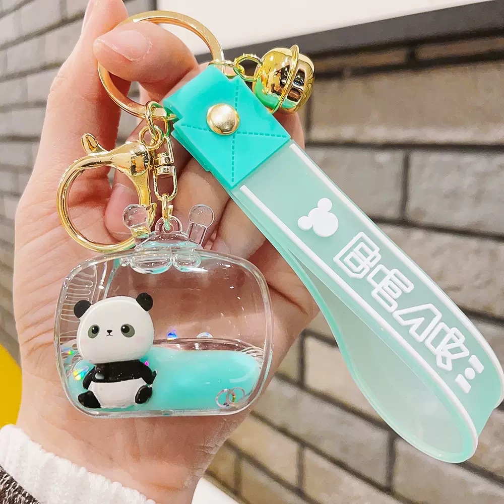 Oil-impregnated acrylic floating figurines, panda keychains, exquisite sand keychains, pendants, claw machine gifts, wholesale blind boxes detail image 6